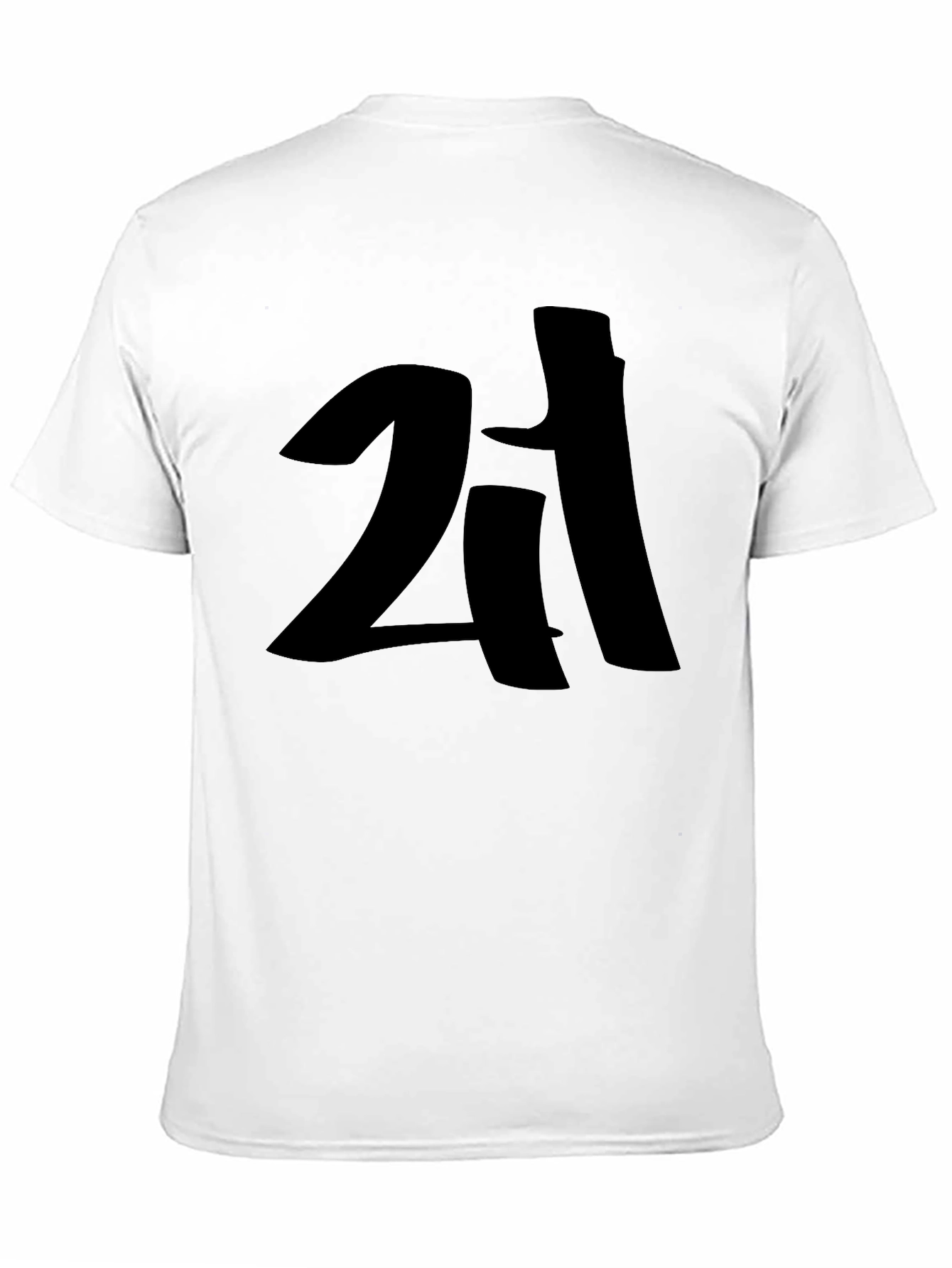 Mens Black Graphic T-Shirt - Bold Number Design