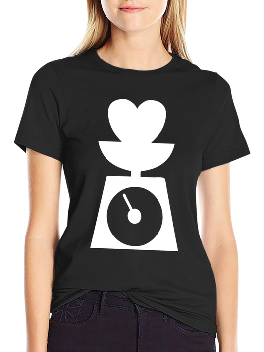 Heart Scale Black T-Shirt - Balance Your Love