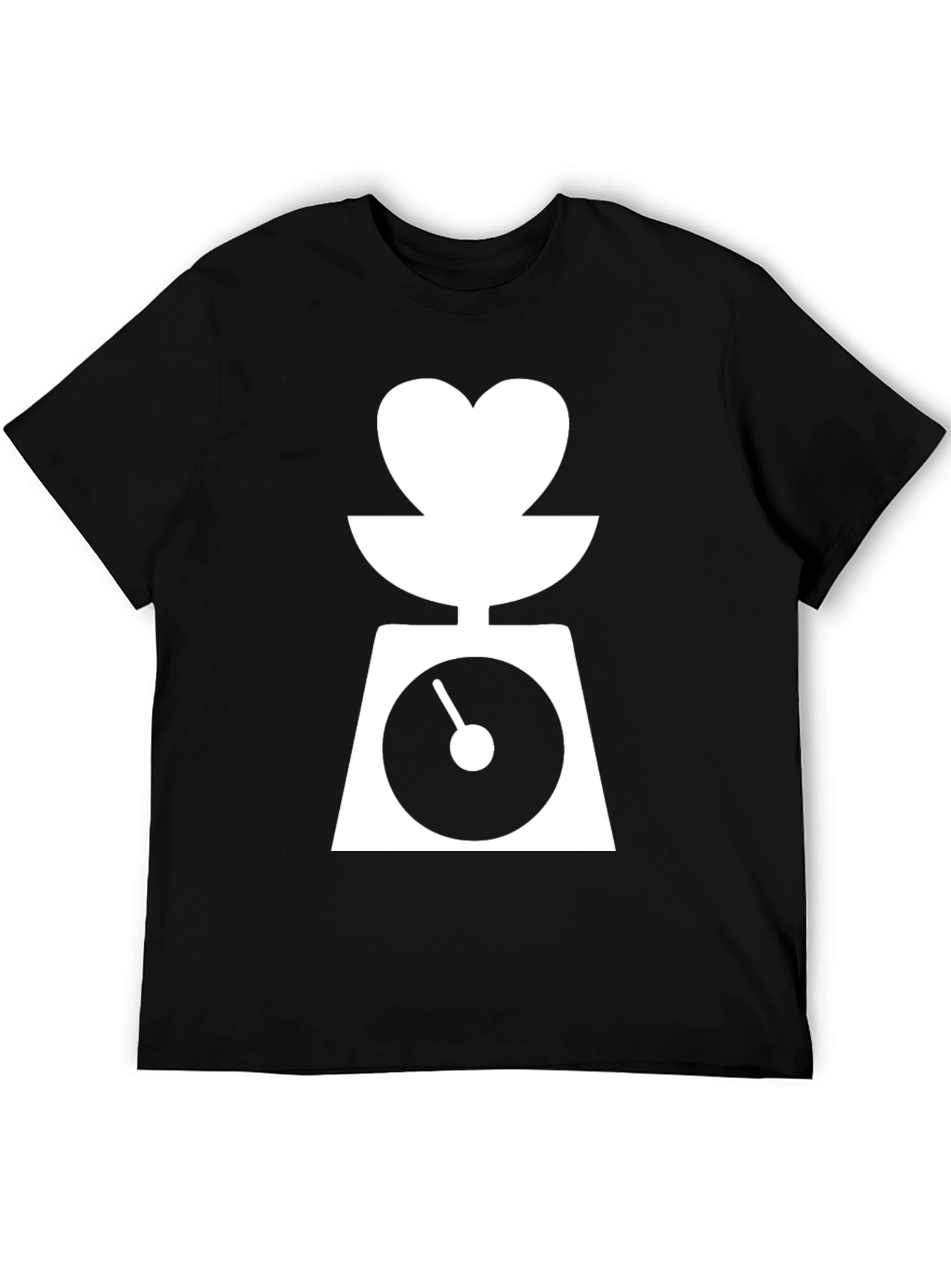 Heart Scale Black T-Shirt - Balance Your Love