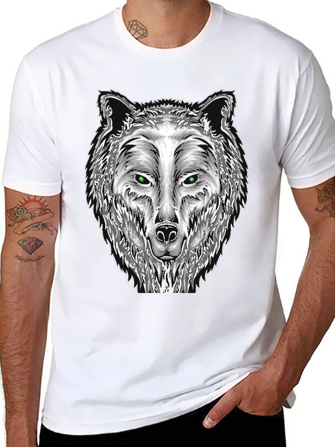 Wolf Graphic Tee - Mens Black T-Shirt