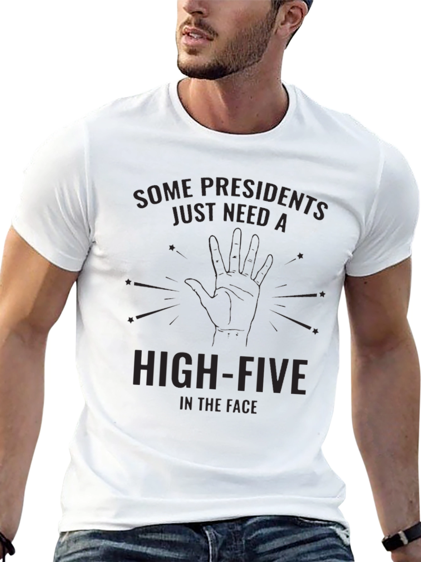 Humorous High-Five Graphic T-Shirt