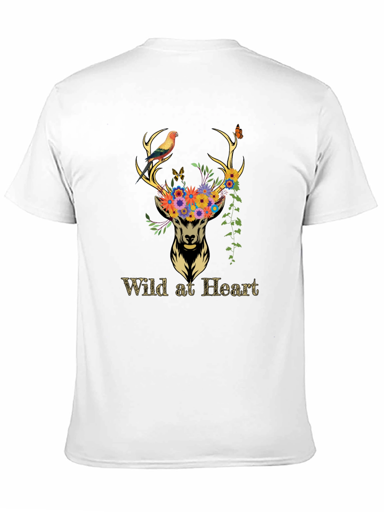 Wild at Heart Deer Graphic Tee - Black