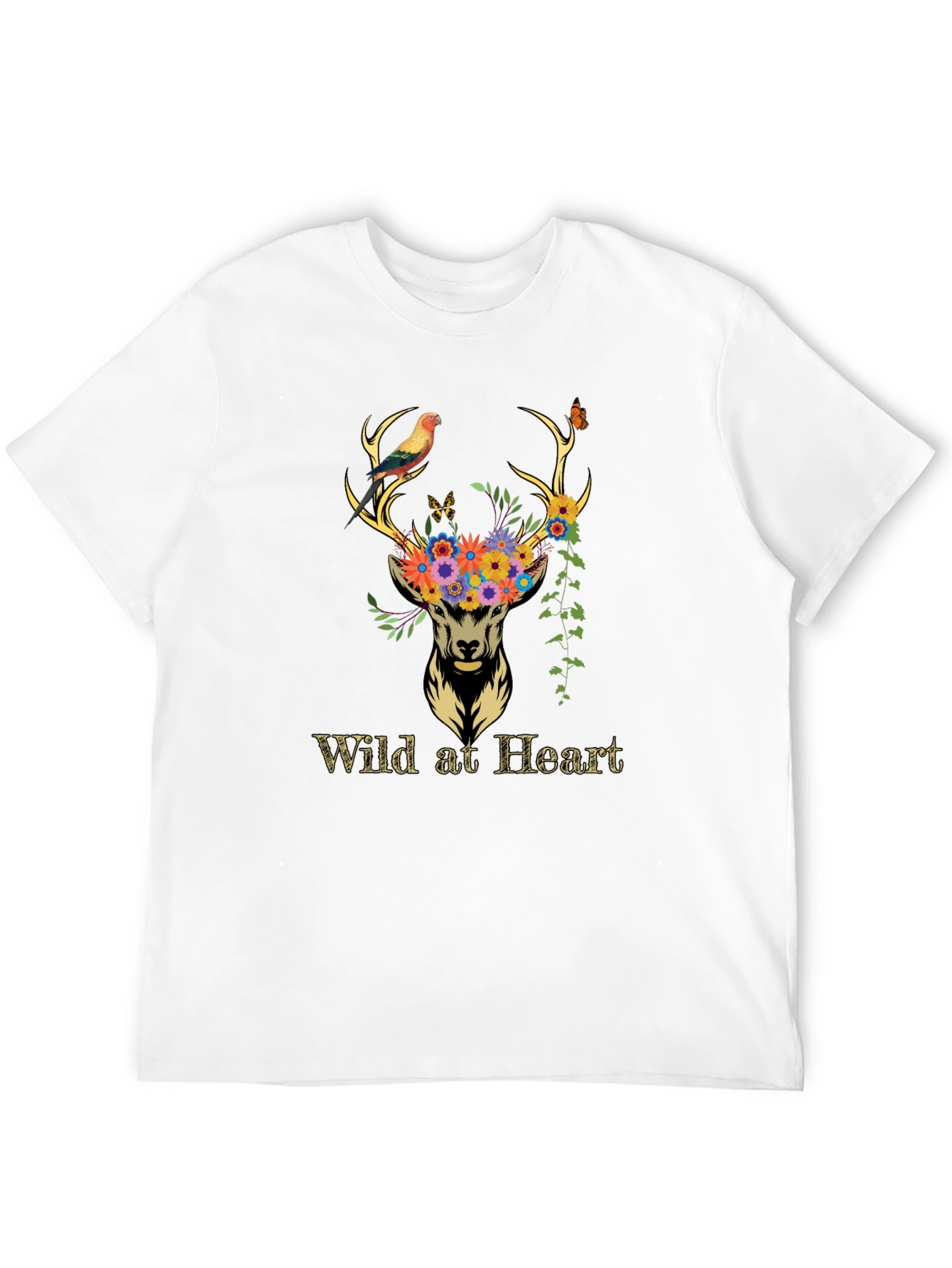 Wild at Heart Deer Graphic Tee - Black