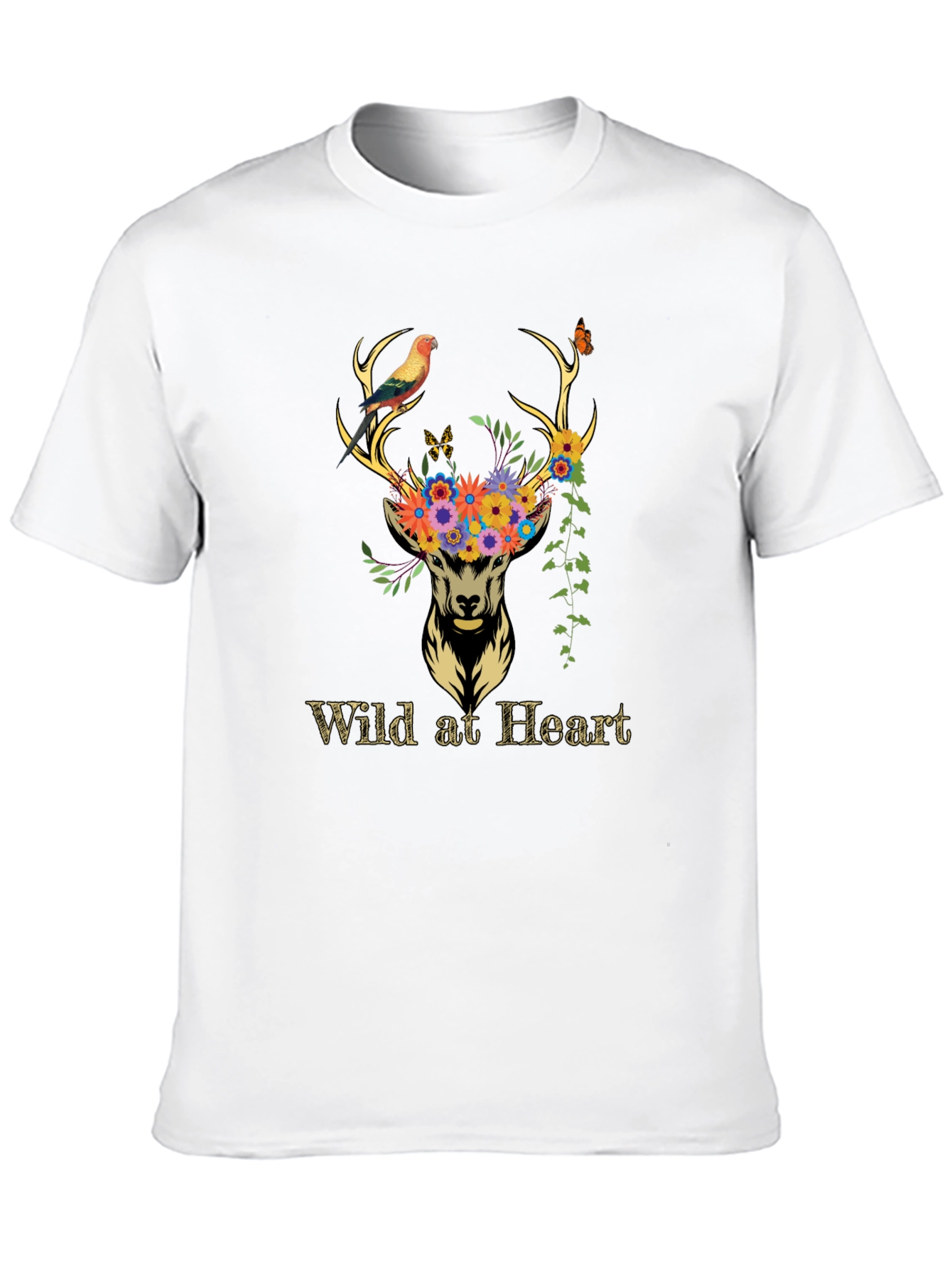 Wild at Heart Deer Graphic Tee - Black