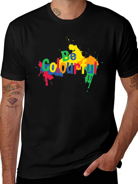 Be Colourful Black Graphic T-Shirt