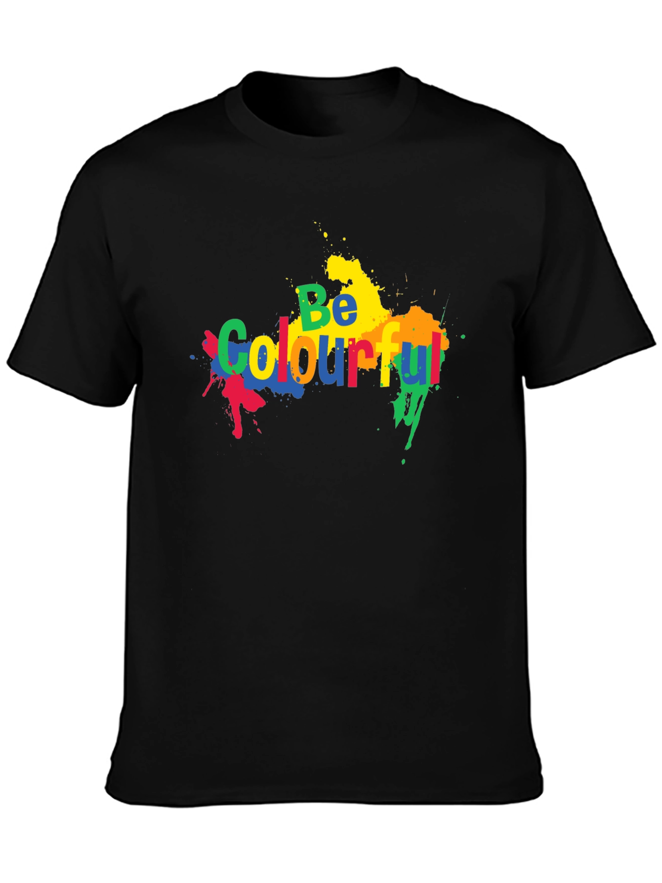Be Colourful Black Graphic T-Shirt