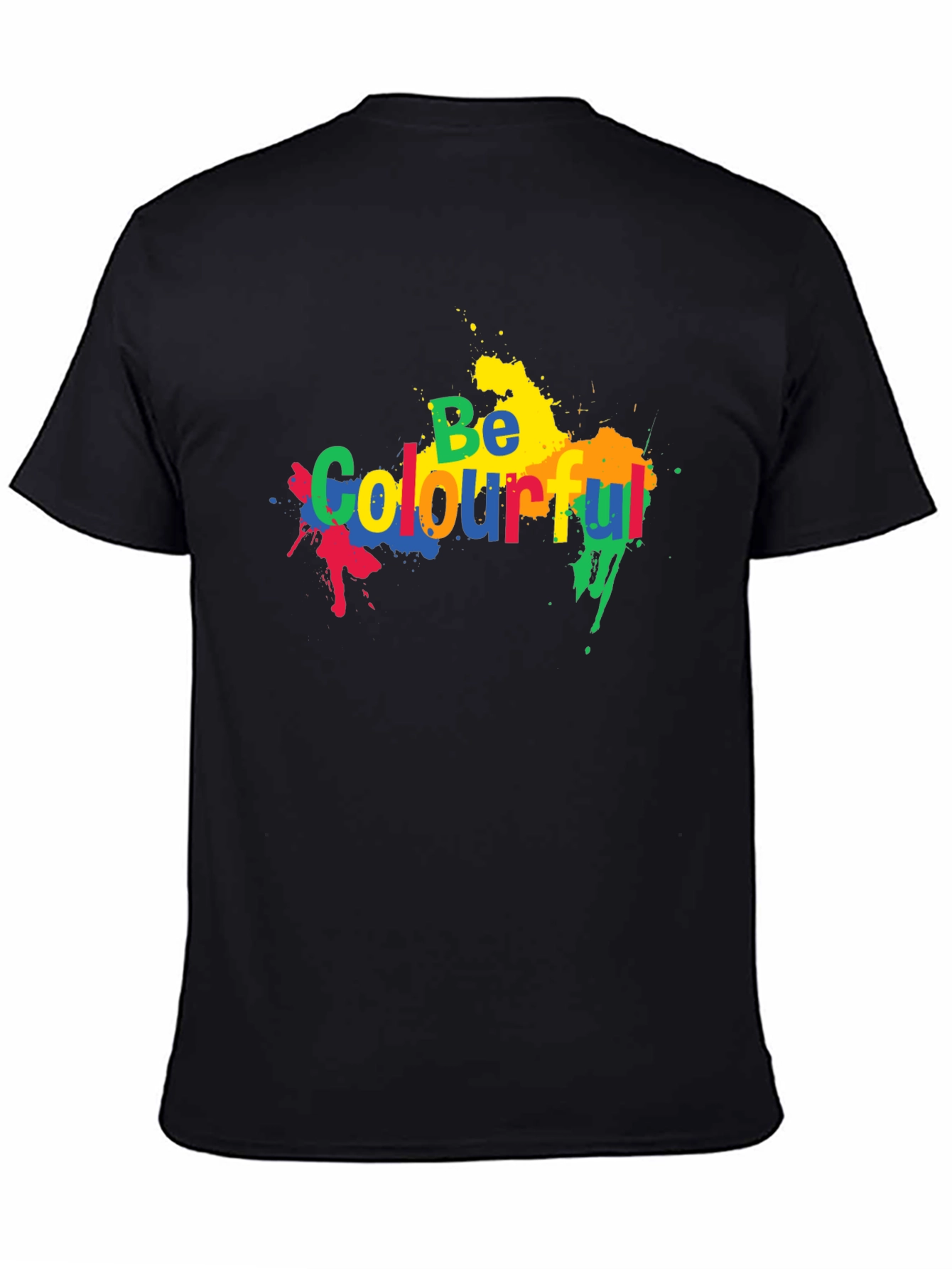 Be Colourful Black Graphic T-Shirt