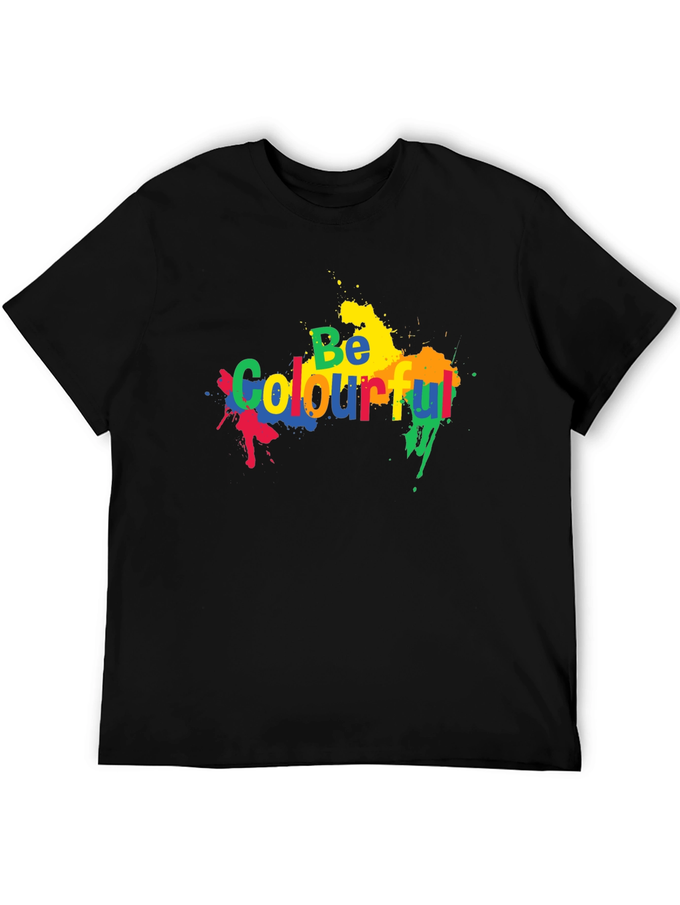 Be Colourful Black Graphic T-Shirt