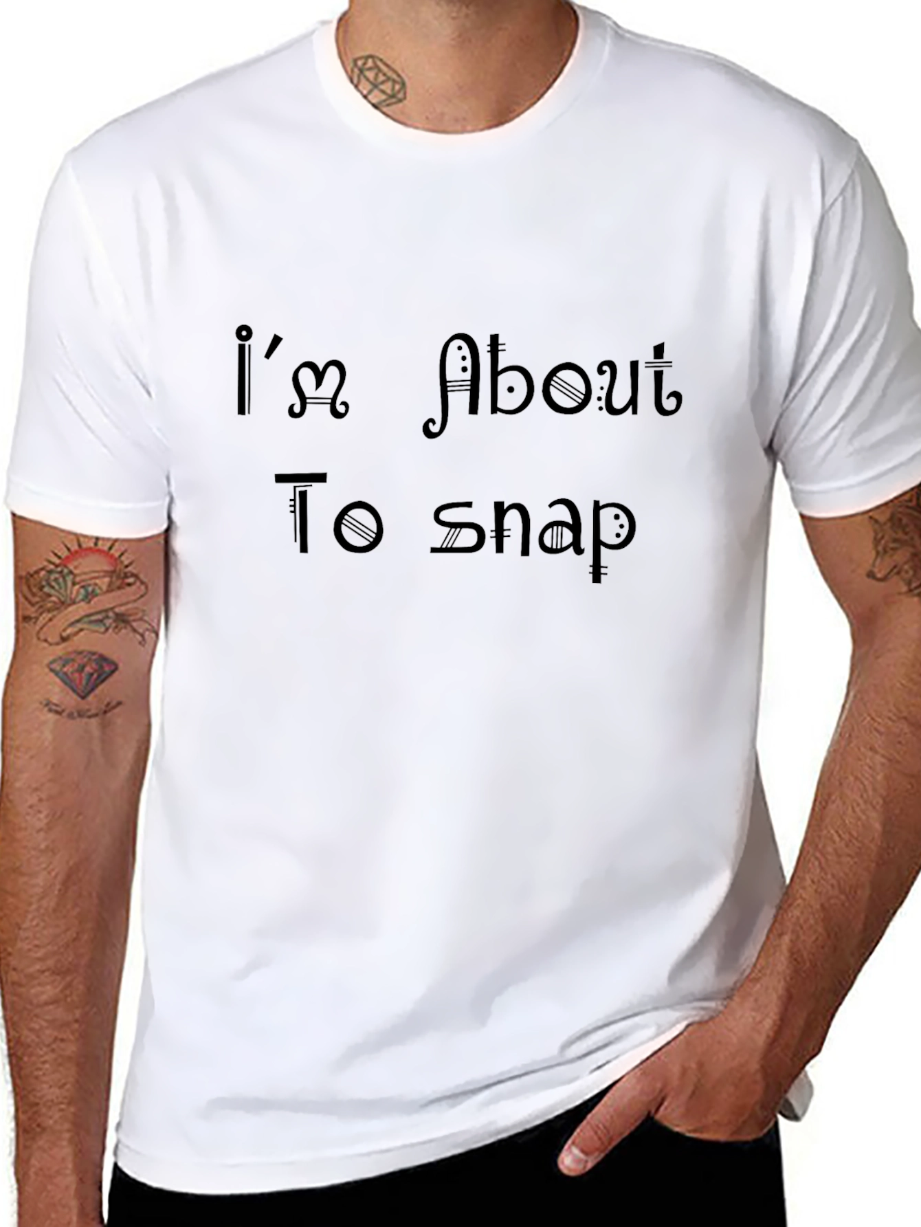 Im About To Snap Black Tee