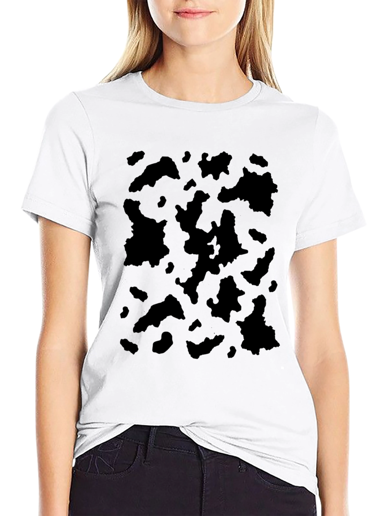 Abstract Print Crew Neck Tee