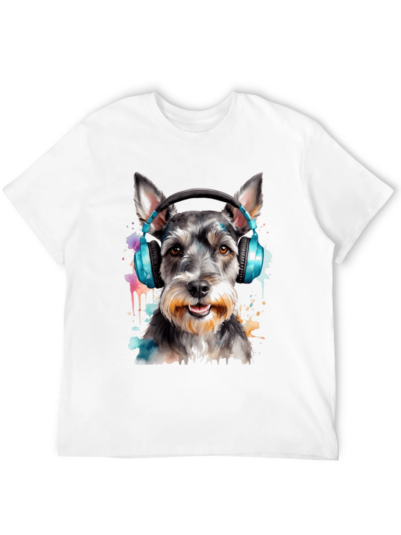 Schnauzer Headphones T-Shirt – Music Dog Lover Graphic Tee
