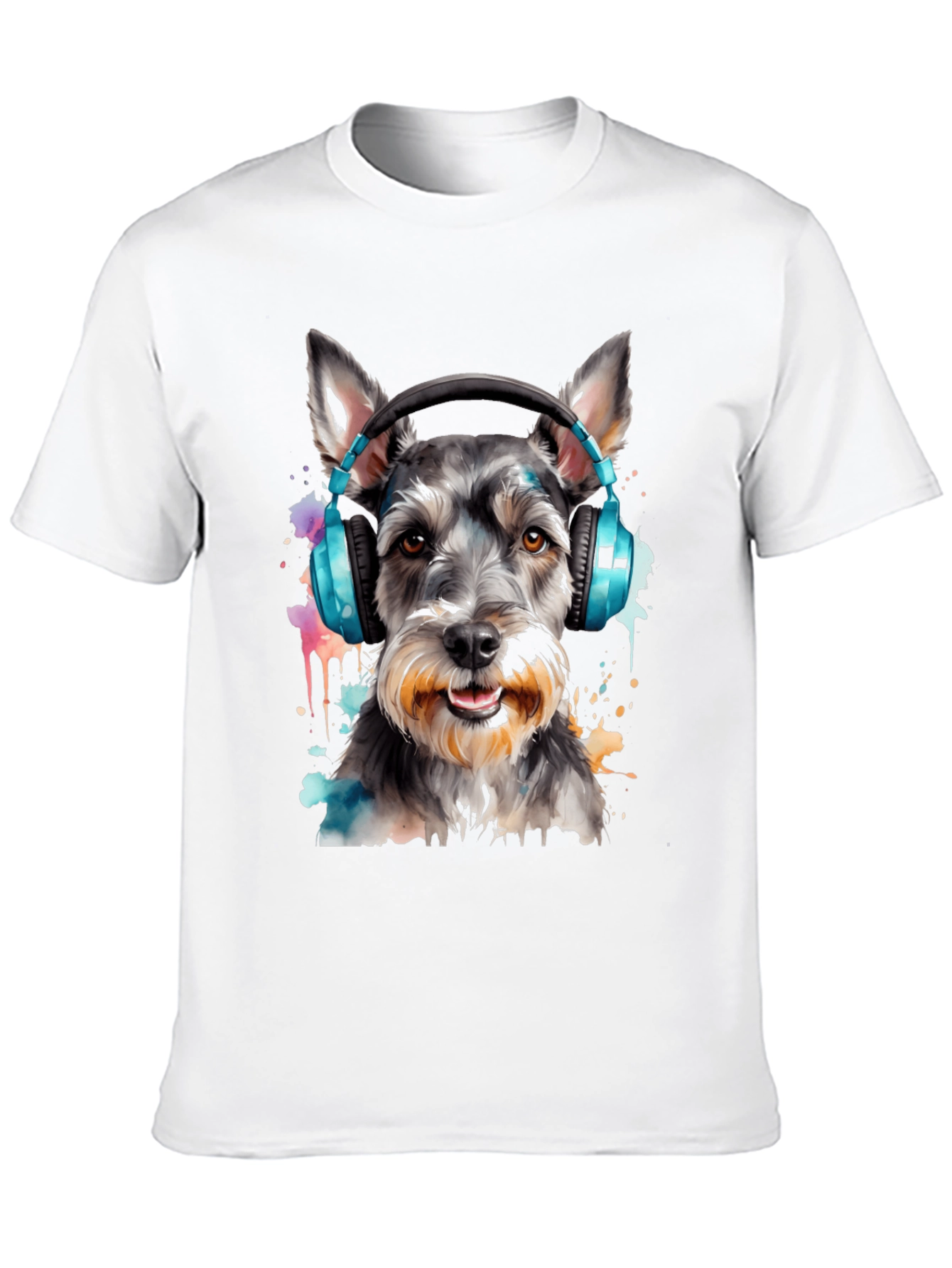 Schnauzer Headphones T-Shirt – Music Dog Lover Graphic Tee