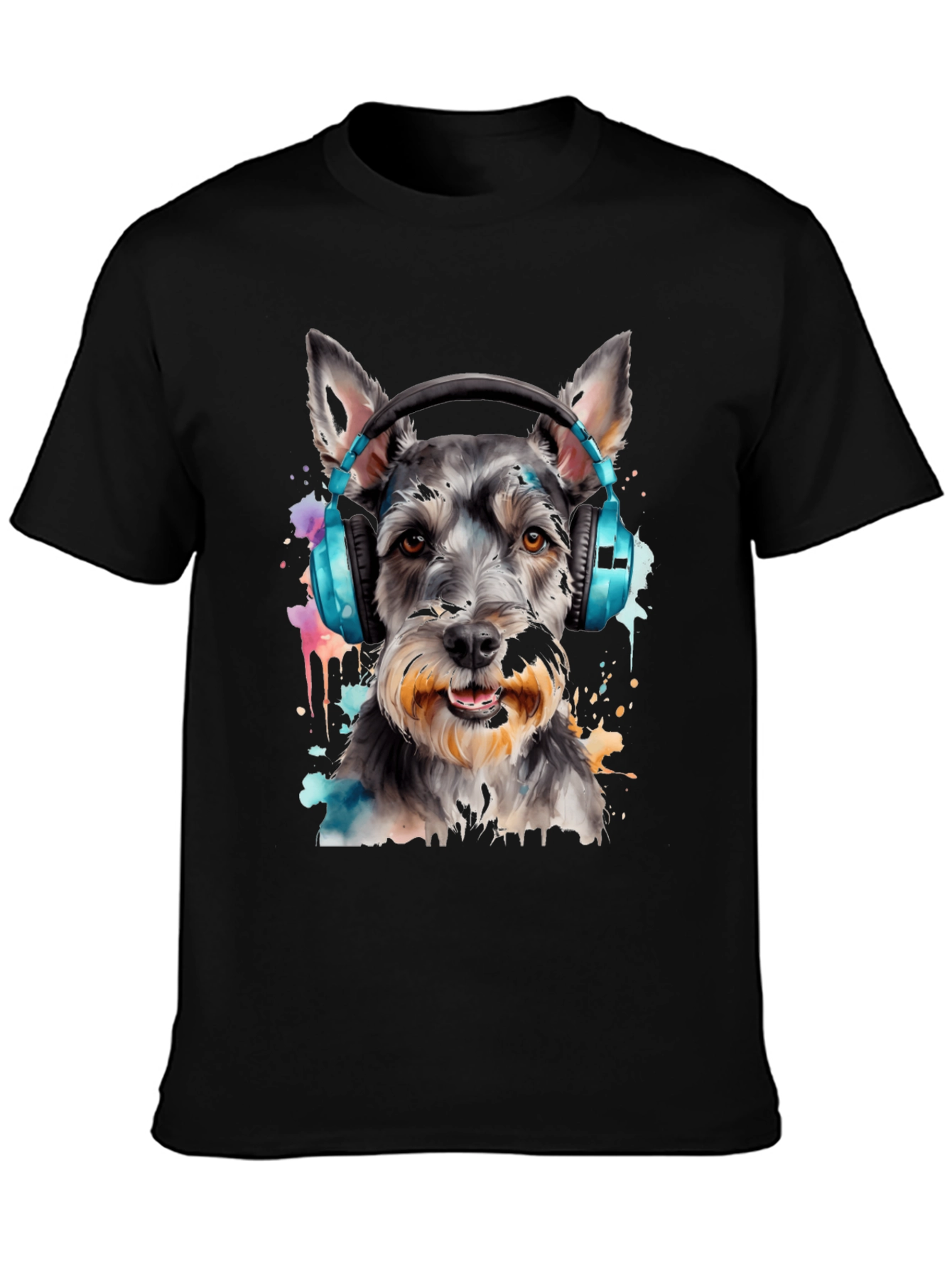Schnauzer Headphones T-Shirt – Music Dog Lover Graphic Tee