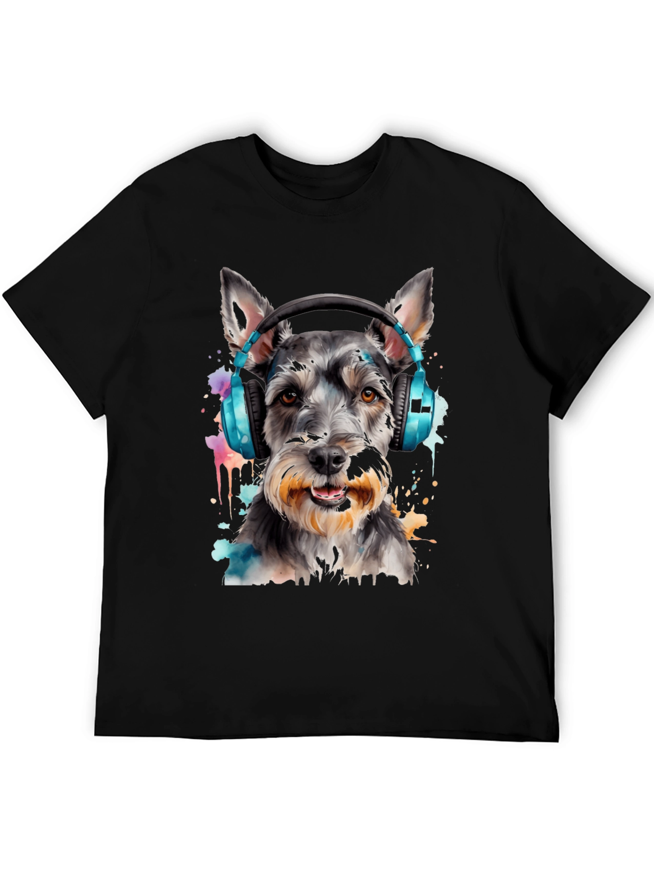 Schnauzer Headphones T-Shirt – Music Dog Lover Graphic Tee