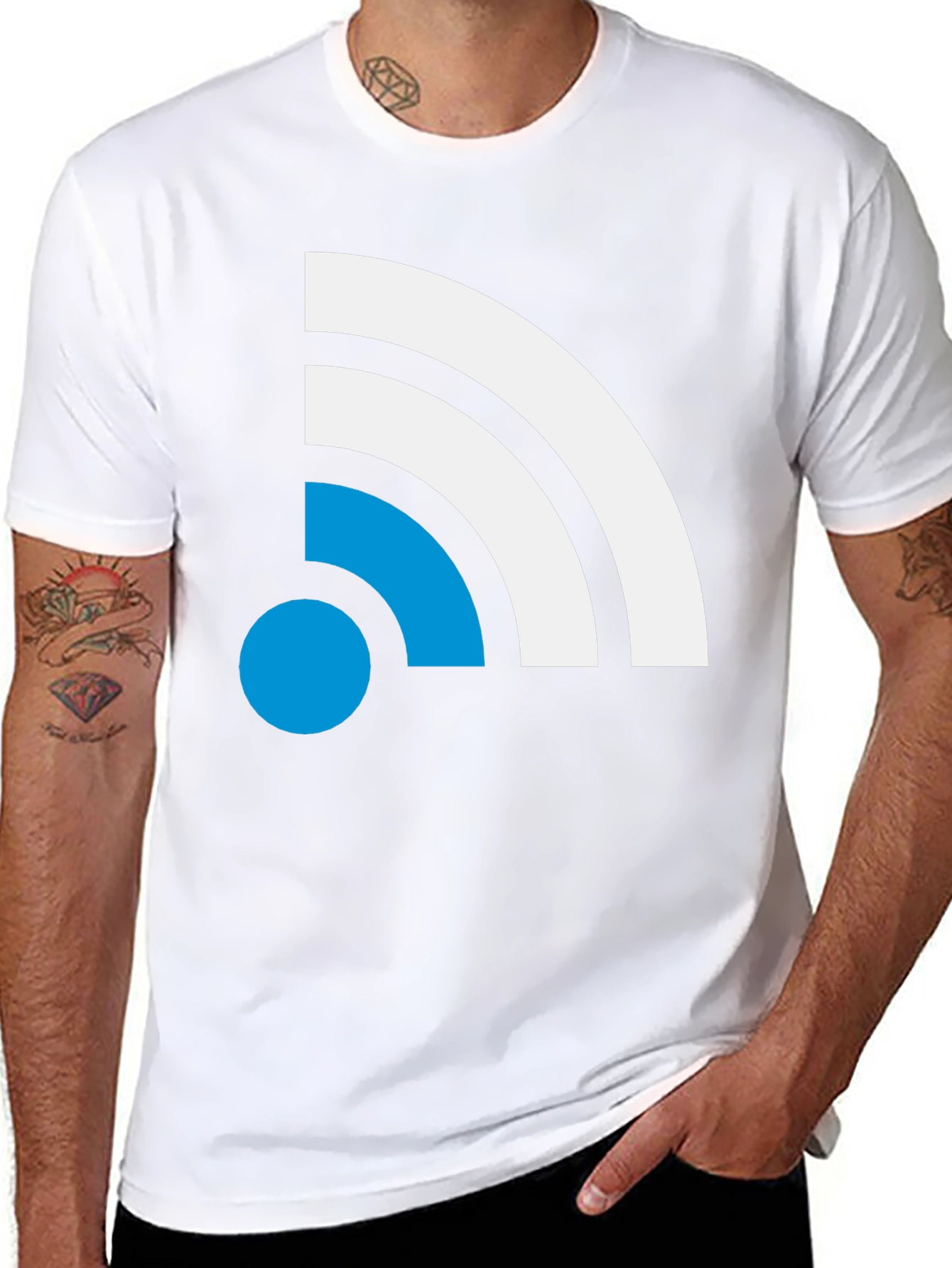 Modern Wi-Fi Signal T-Shirt - Black