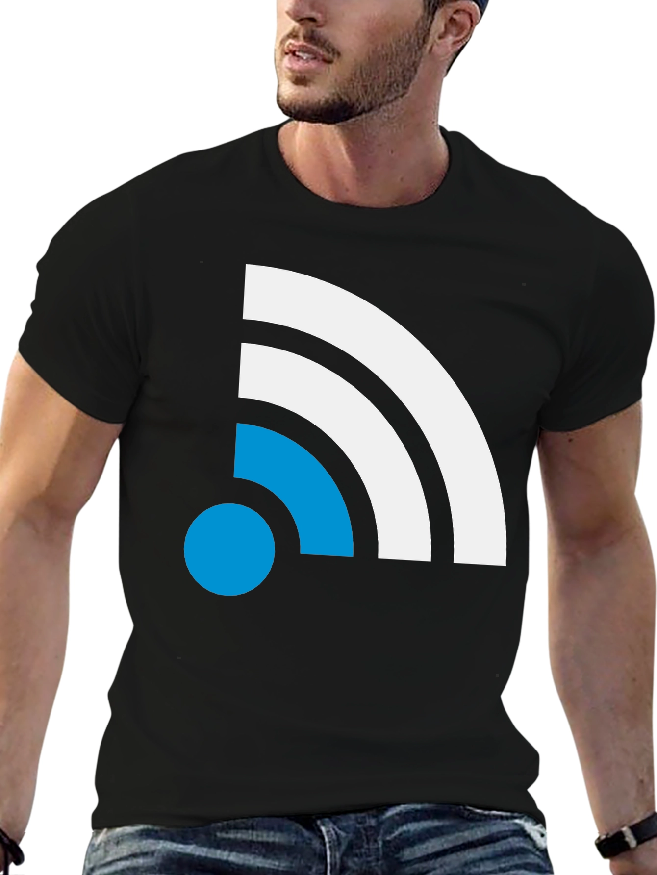 Modern Wi-Fi Signal T-Shirt - Black