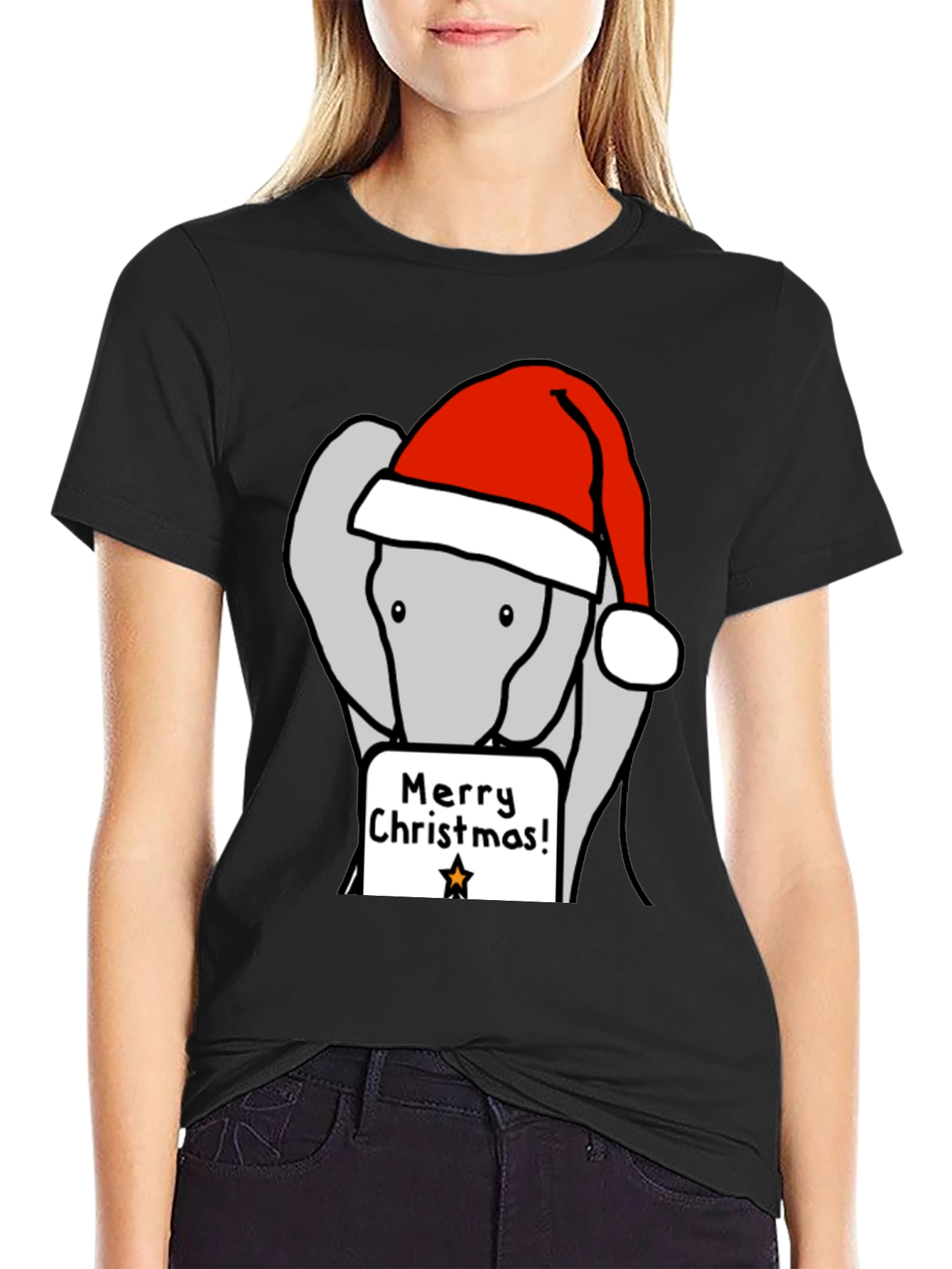 Merry Christmas Elephant Tee