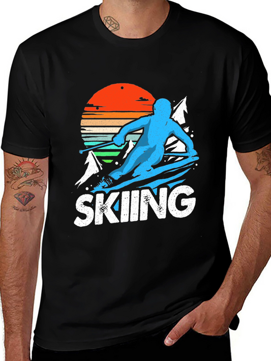 Retro Skiing T-Shirt - Vintage Winter Sports Tee