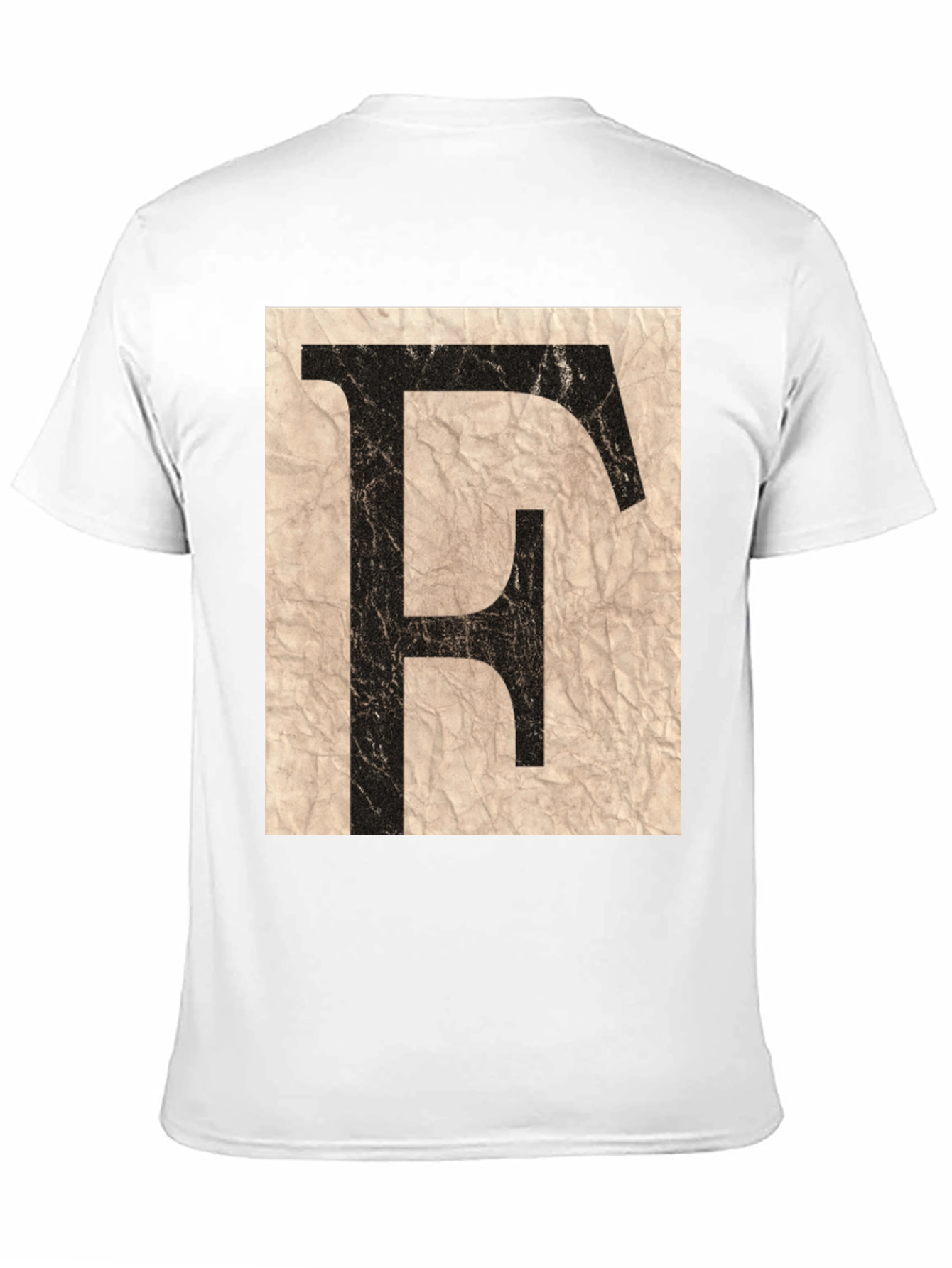 Distressed Letter F Black T-Shirt
