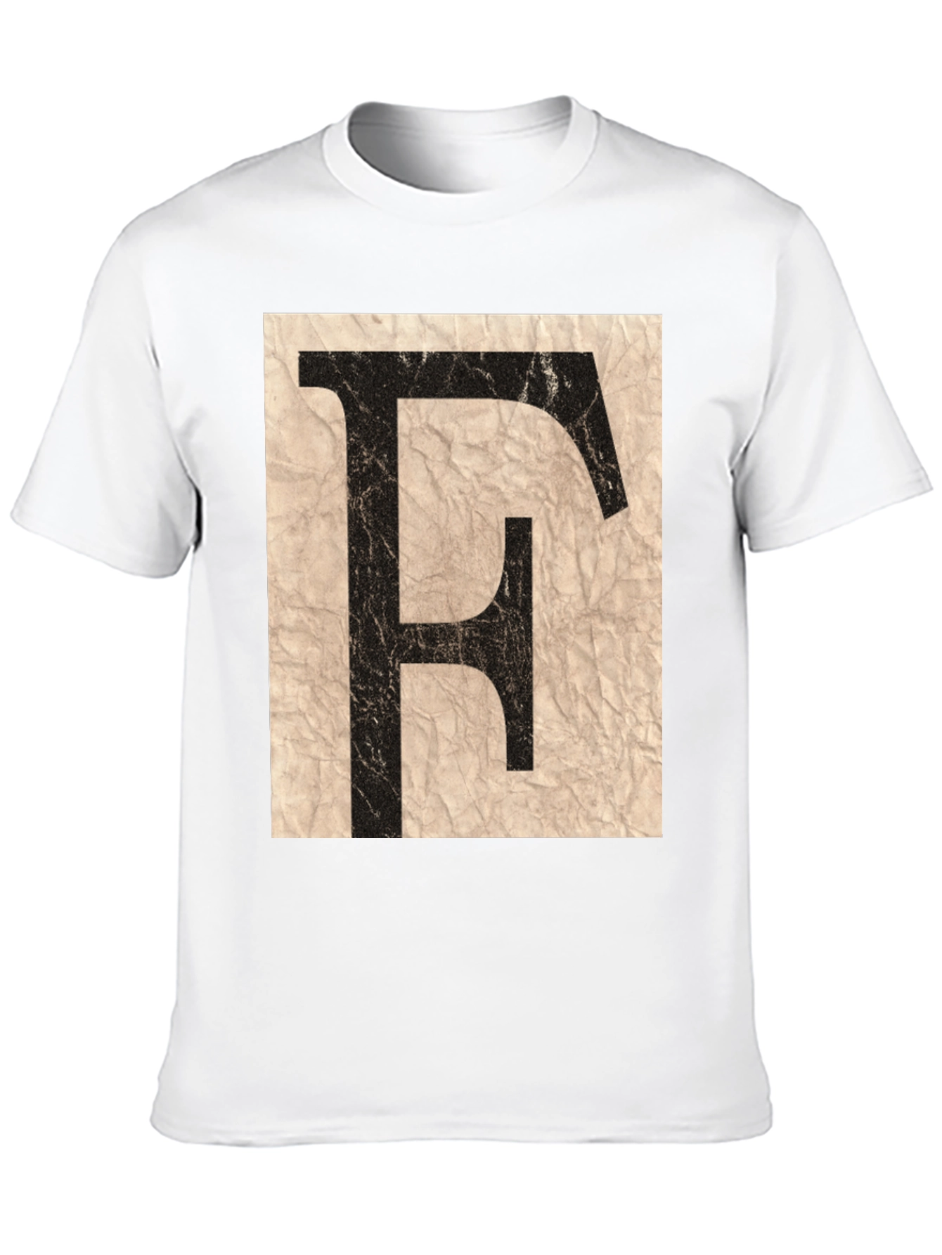 Distressed Letter F Black T-Shirt