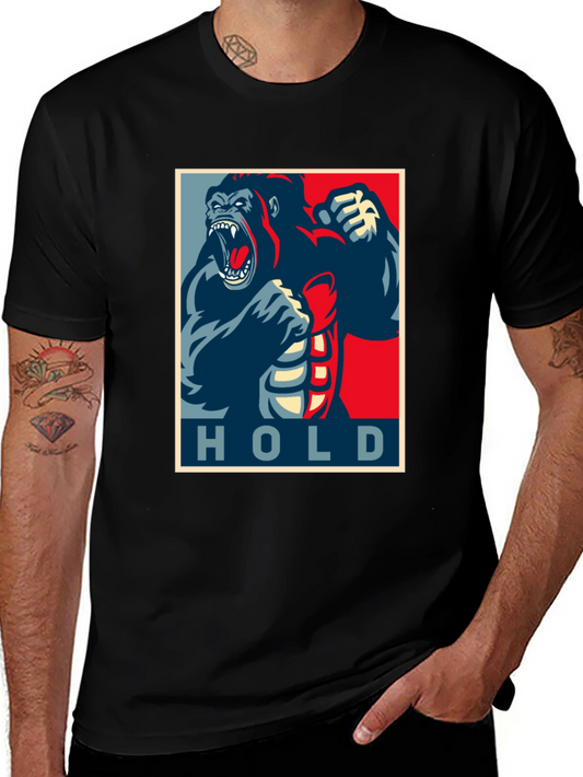 Gorilla HOLD Graphic Tee - Black Cotton Blend T-Shirt