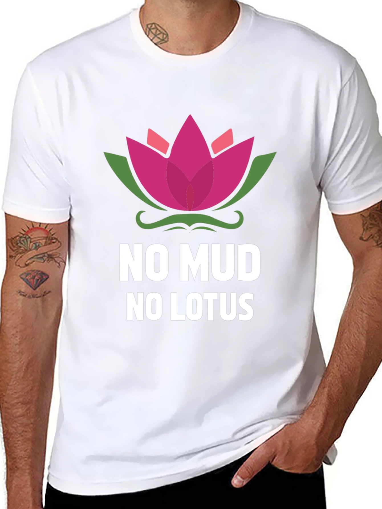 No Mud No Lotus Graphic Tee - Inspirational Design