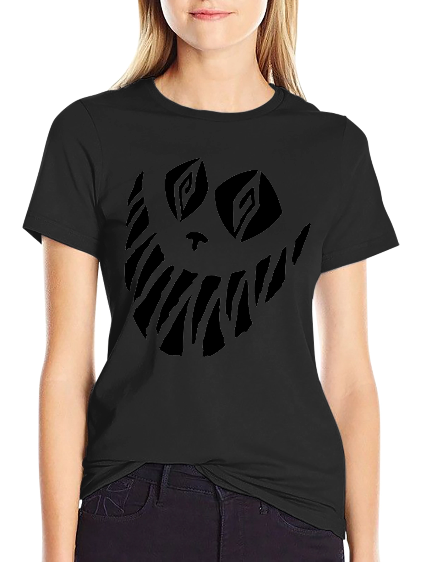 Mens Black Graphic T-Shirt - Spooky Smile