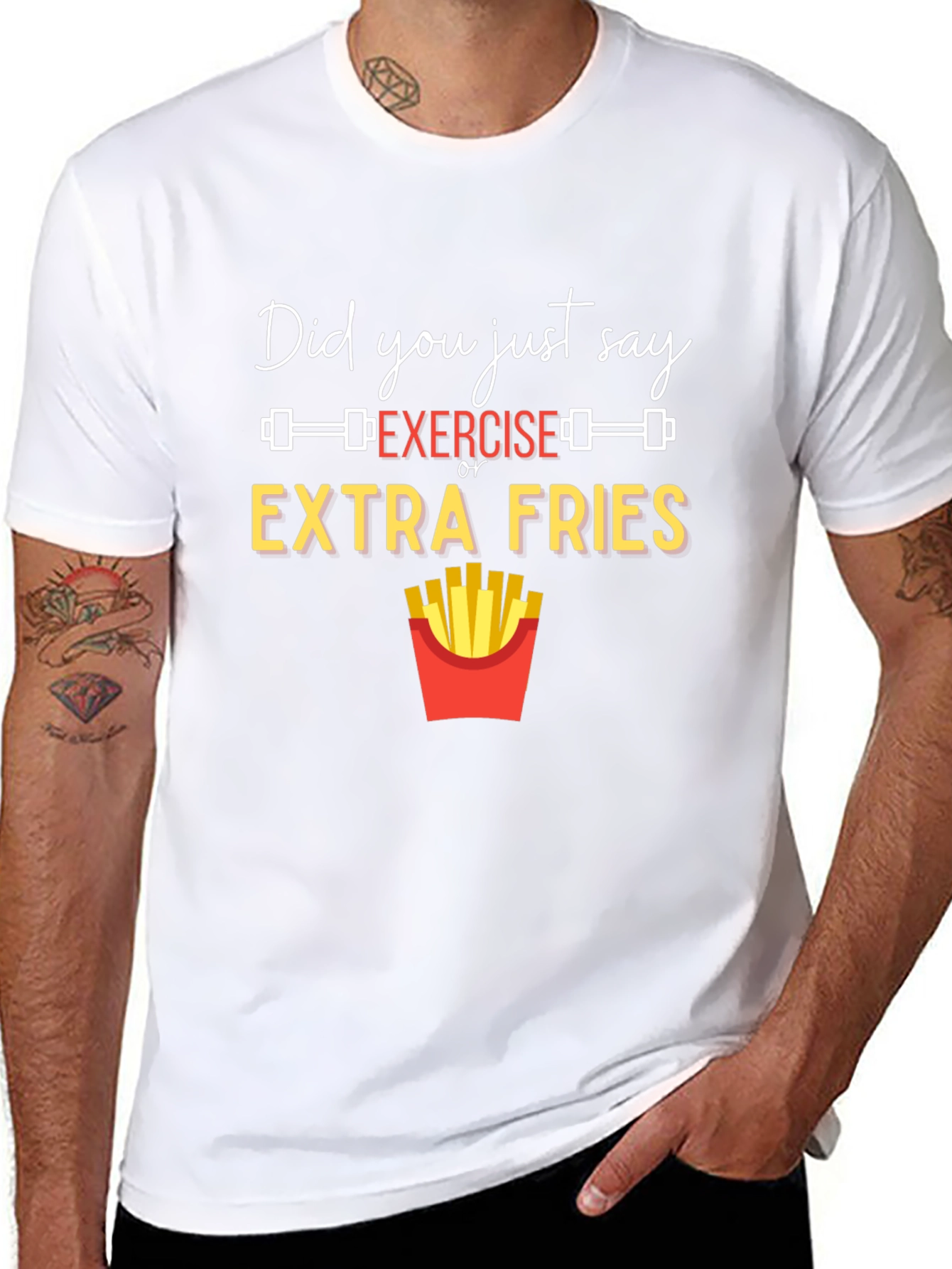 Exercise or Extra Fries Graphic T-Shirt