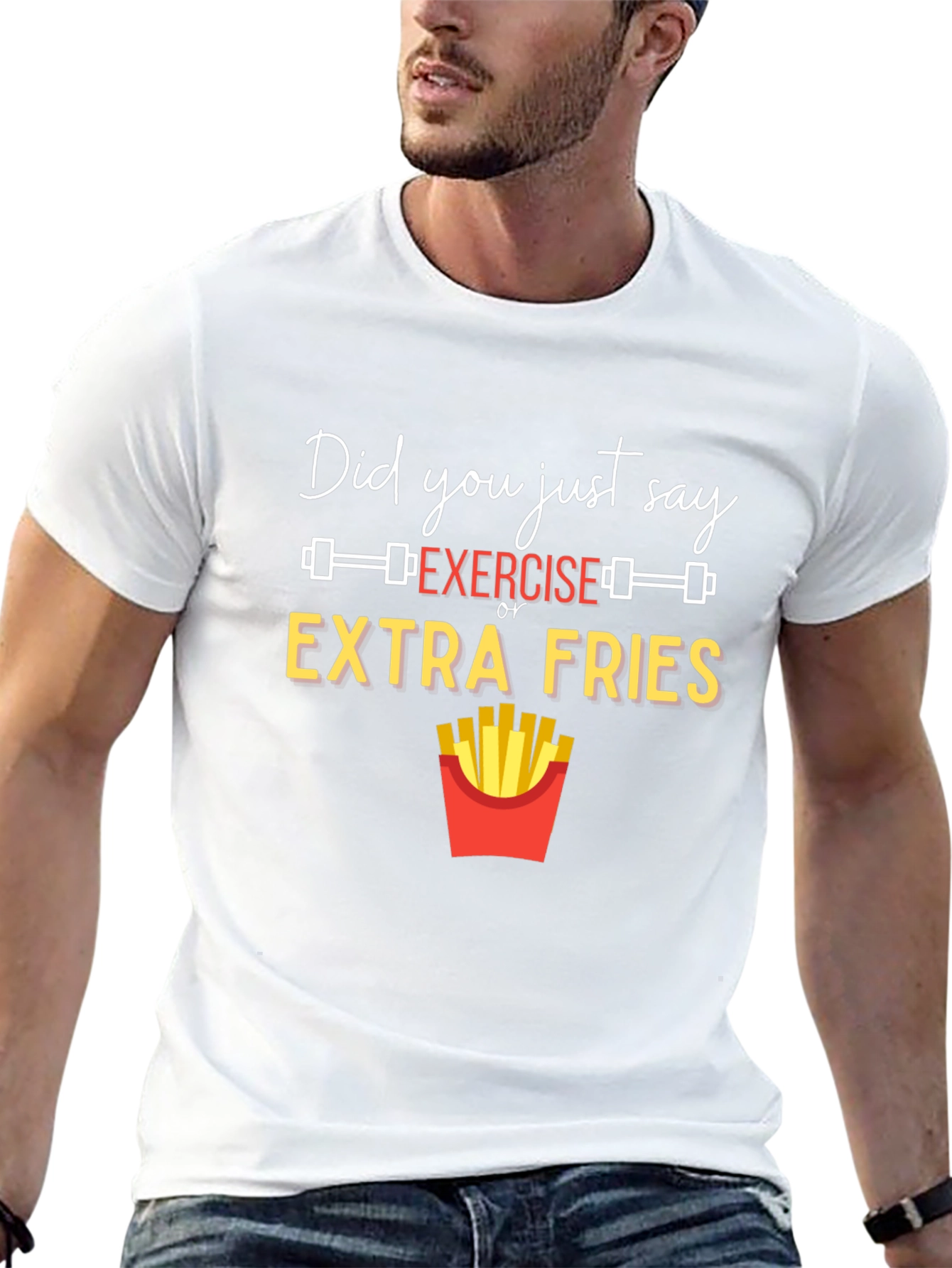 Exercise or Extra Fries Graphic T-Shirt