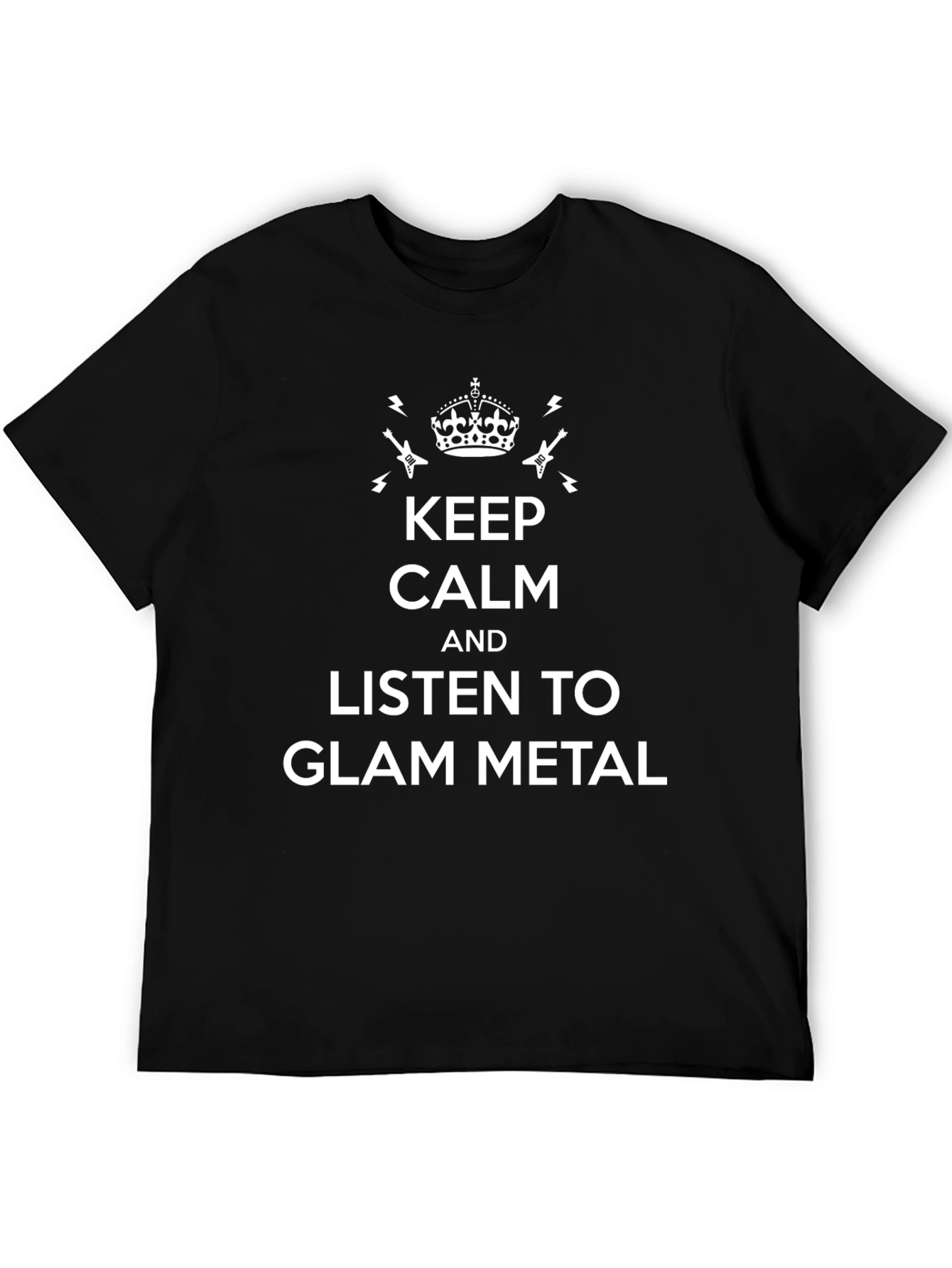 Keep Calm Glam Metal T-Shirt - Black