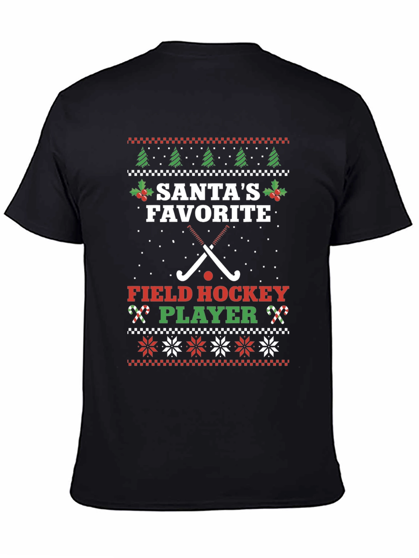 Santas Favorite Field Hockey Player Ugly Christmas T-Shirt