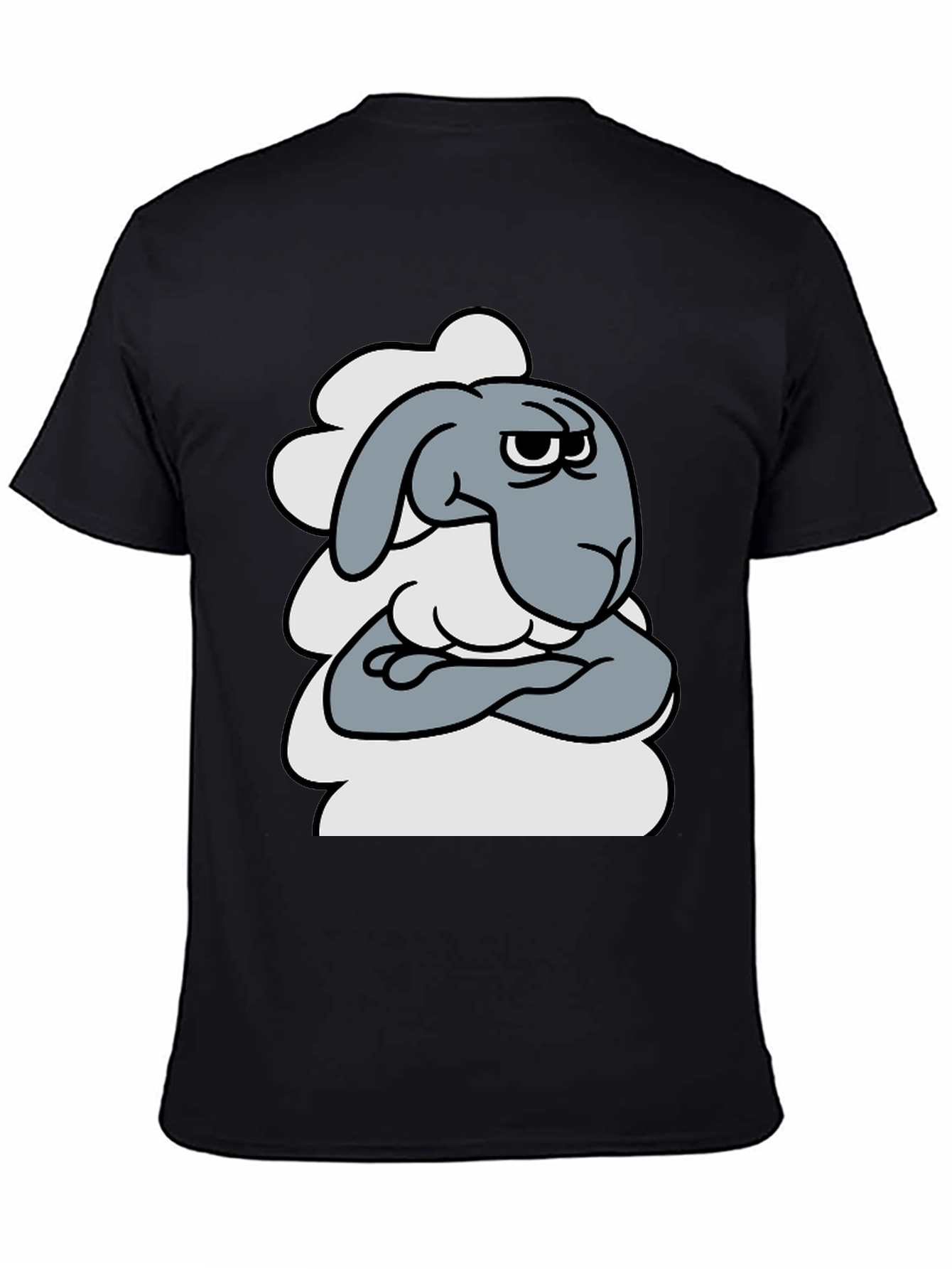 Grumpy Cartoon Sheep T-Shirt - Funny Animal Graphic Tee