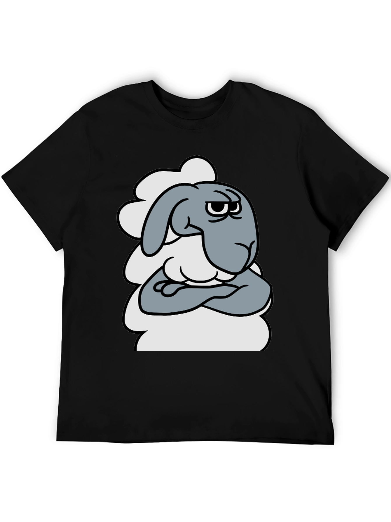 Grumpy Cartoon Sheep T-Shirt - Funny Animal Graphic Tee
