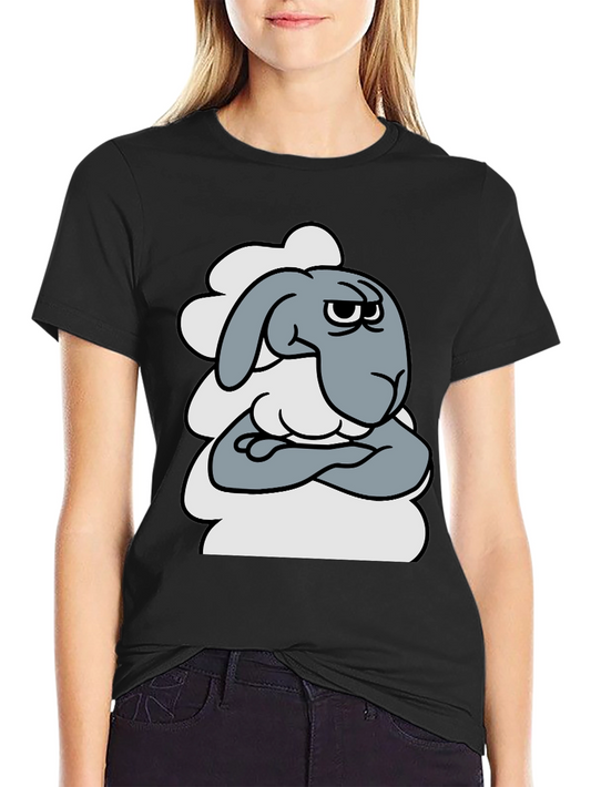 Grumpy Cartoon Sheep T-Shirt - Funny Animal Graphic Tee