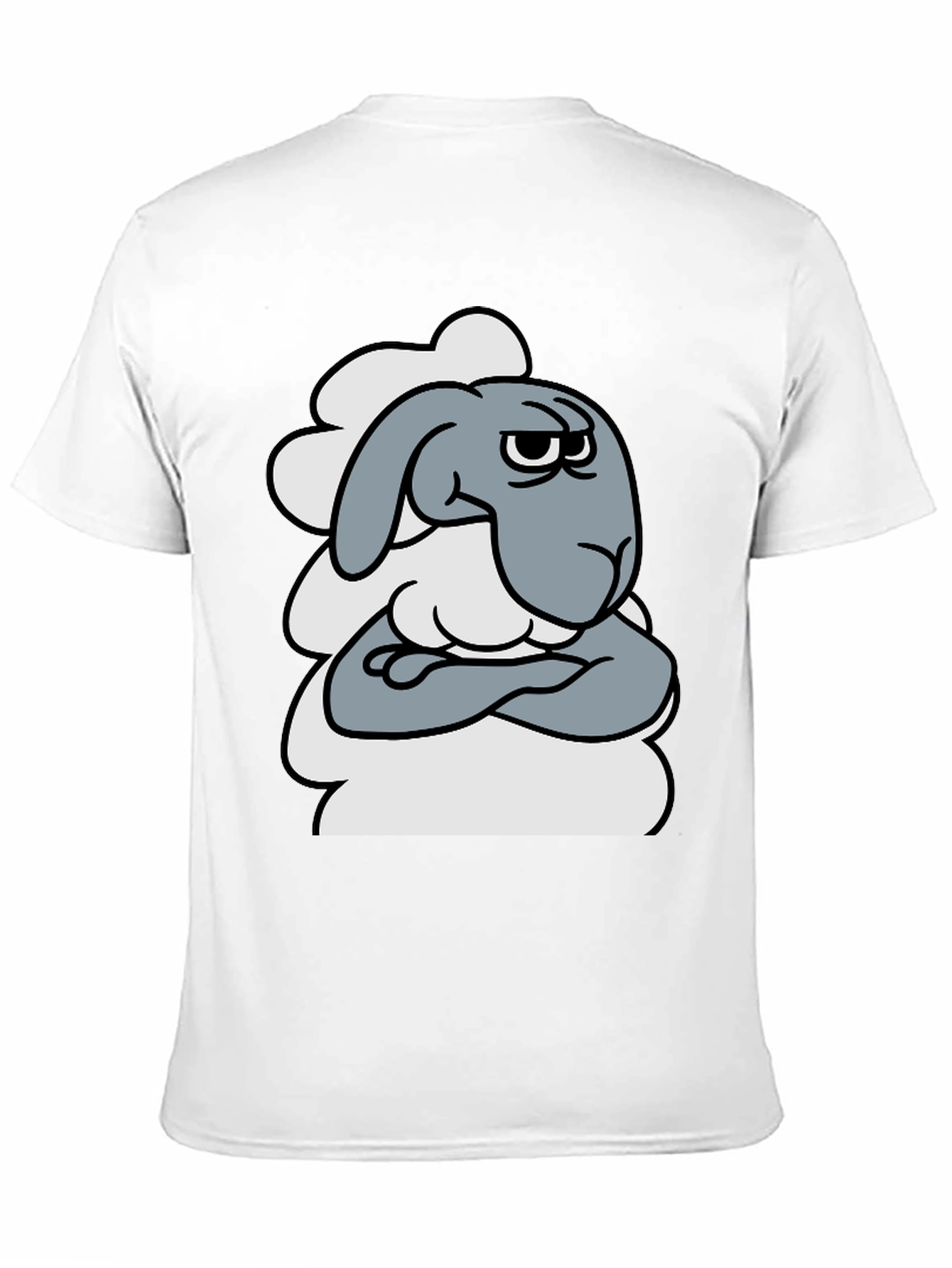 Grumpy Cartoon Sheep T-Shirt - Funny Animal Graphic Tee