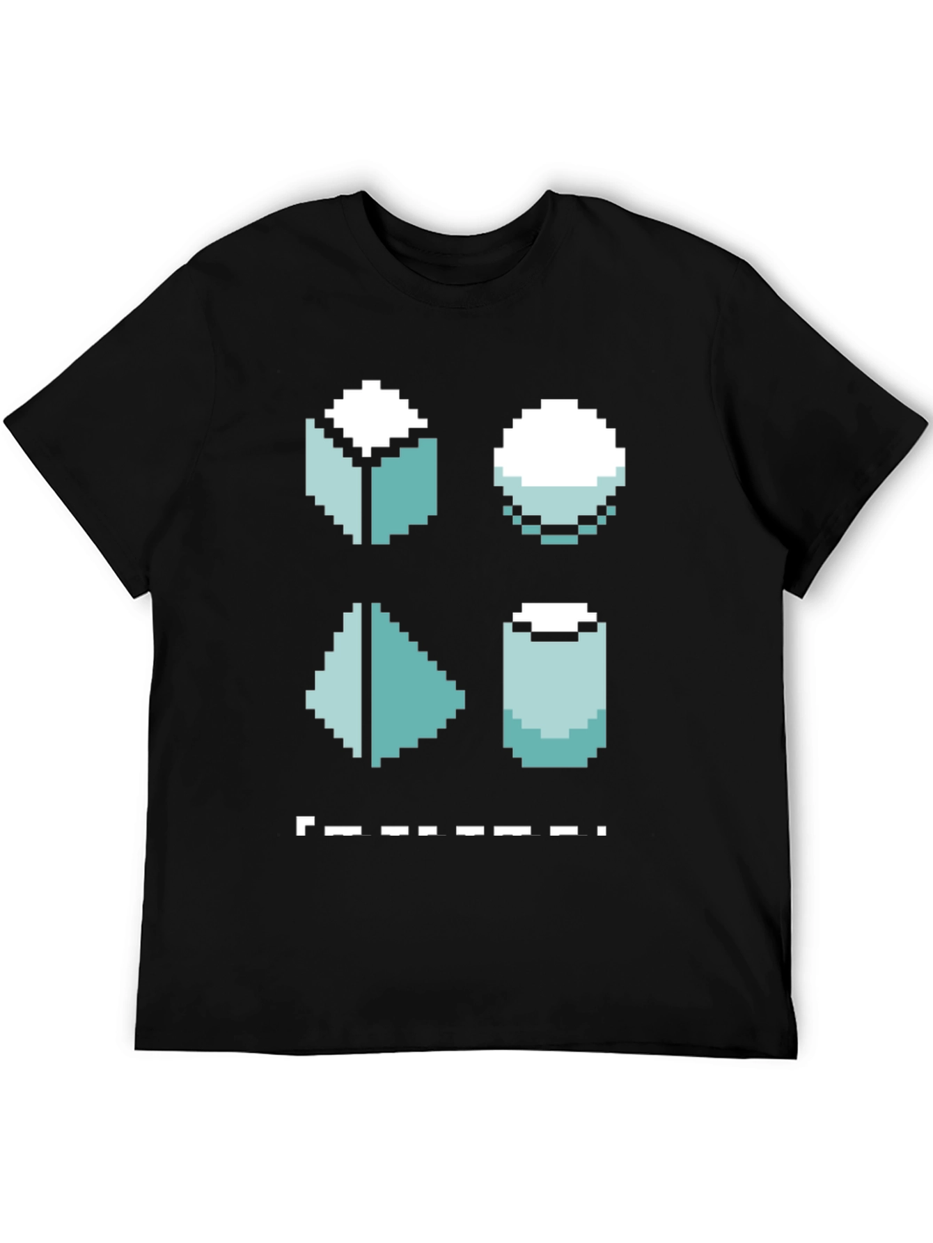 Pixel Art Shapes Black T-Shirt
