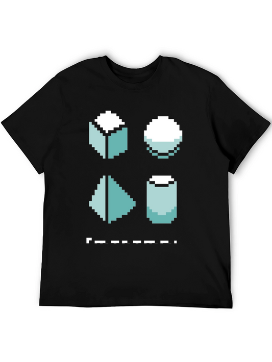 Pixel Art Shapes Black T-Shirt
