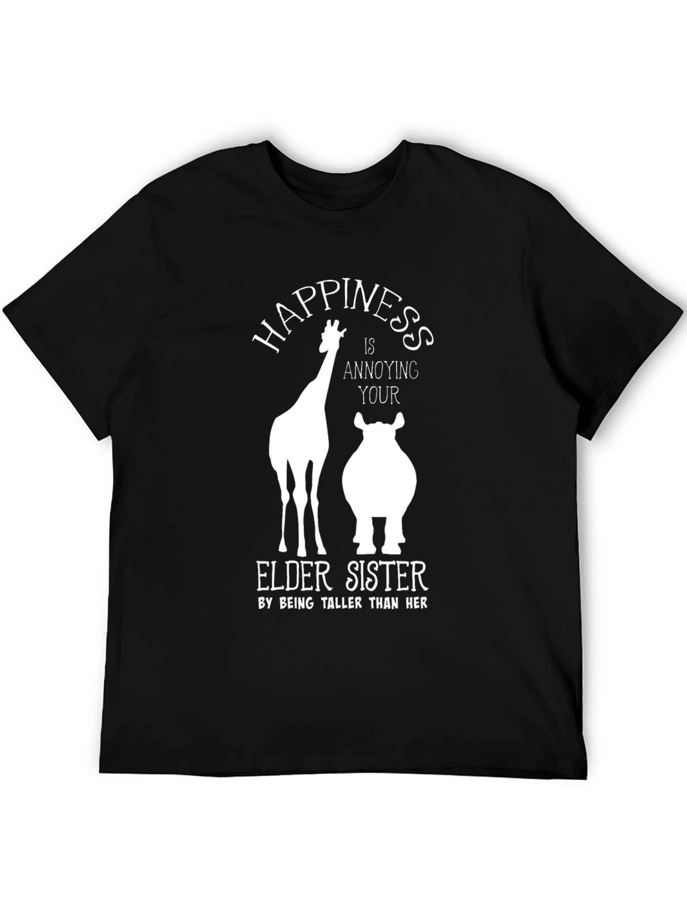 Funny Giraffe & Hippo Elder Sister T-Shirt