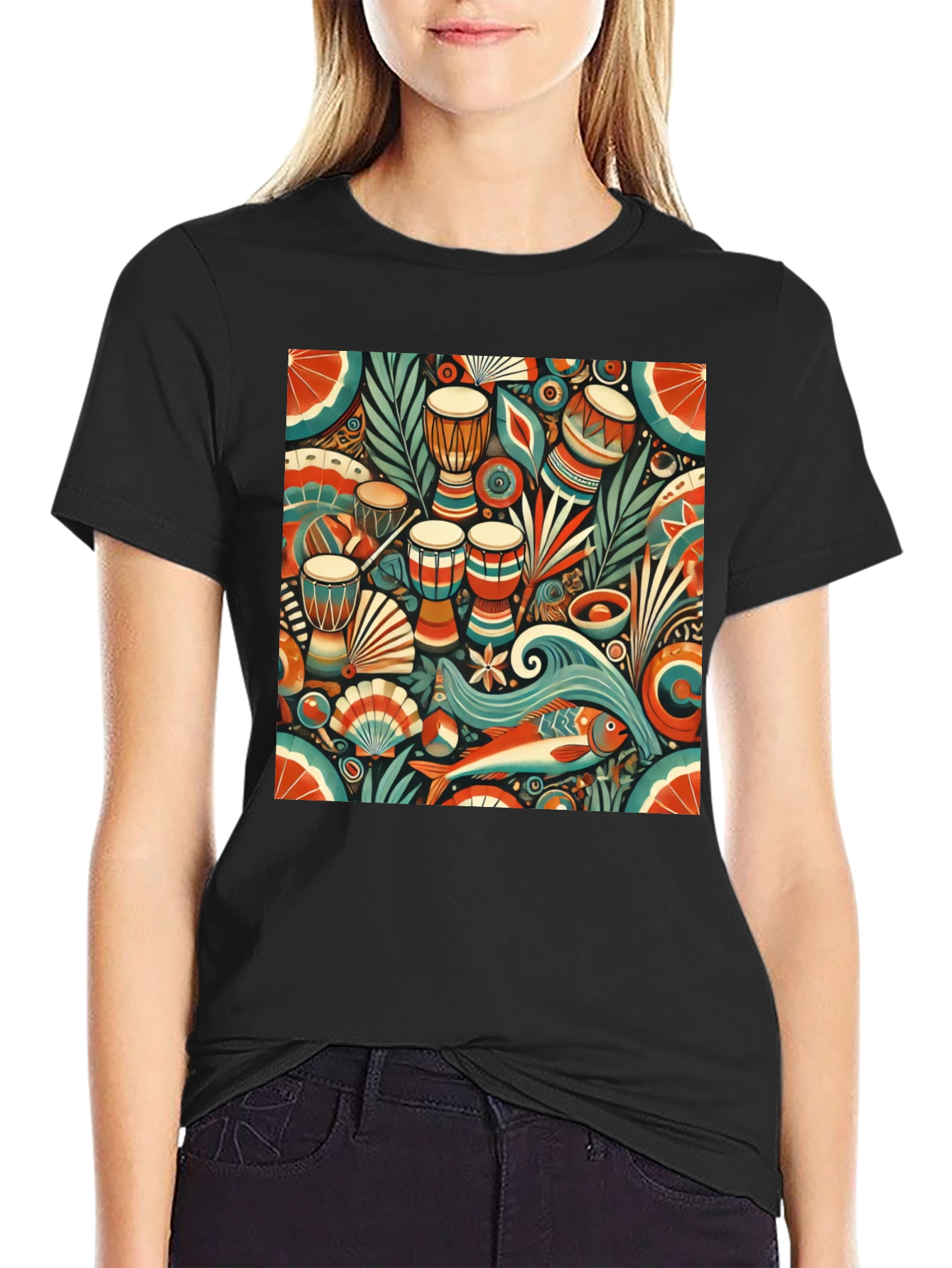 African Rhythm Graphic Tee - Unique Design