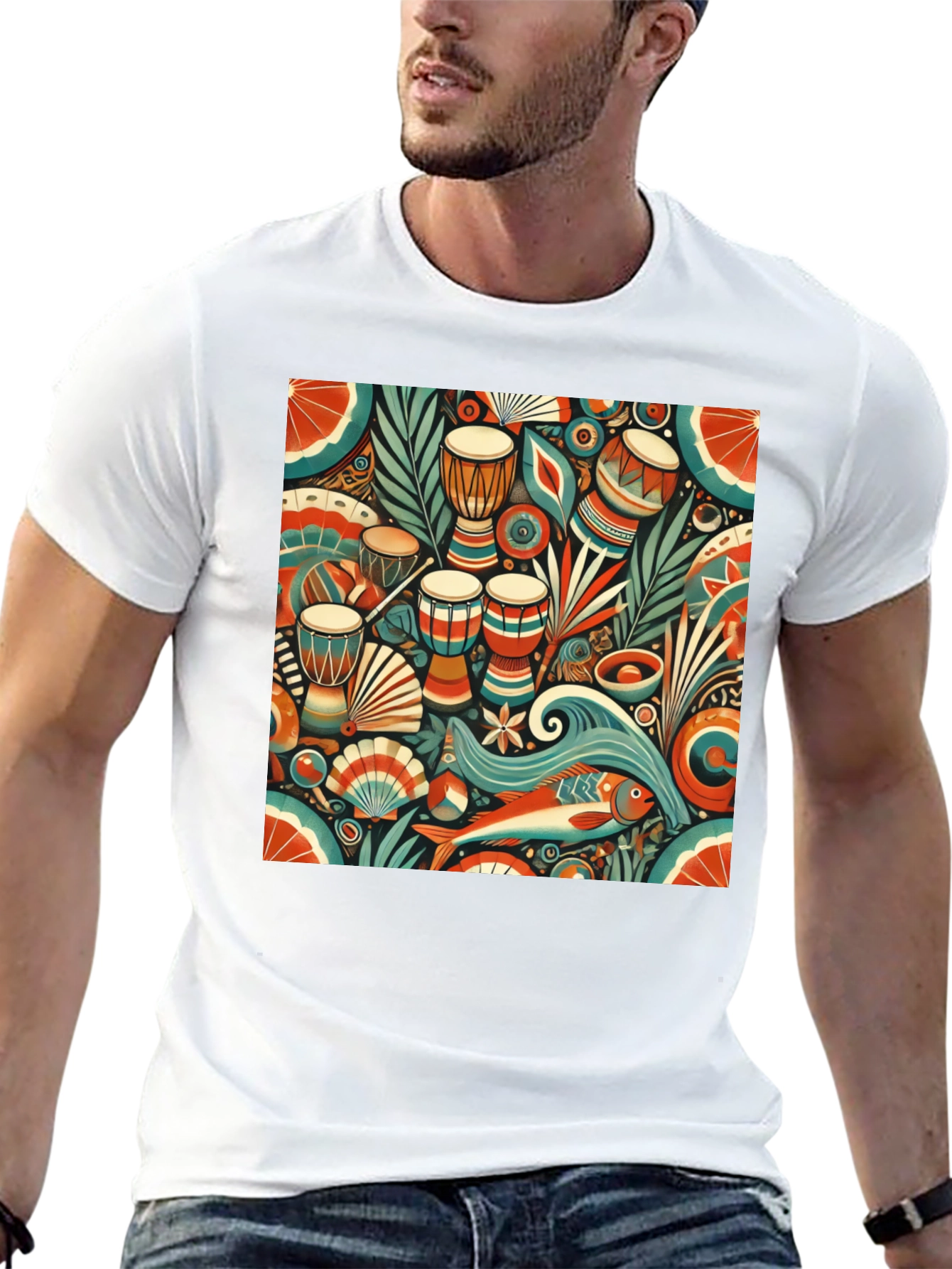 African Rhythm Graphic Tee - Unique Design