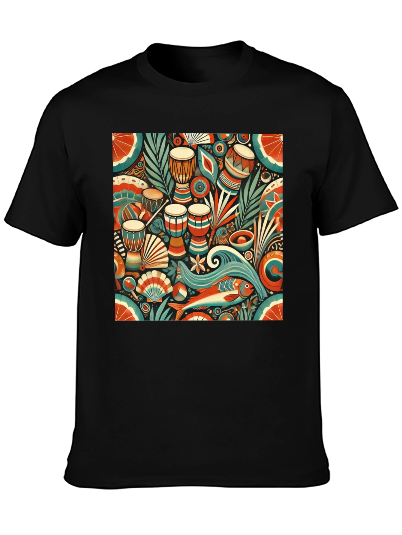 African Rhythm Graphic Tee - Unique Design