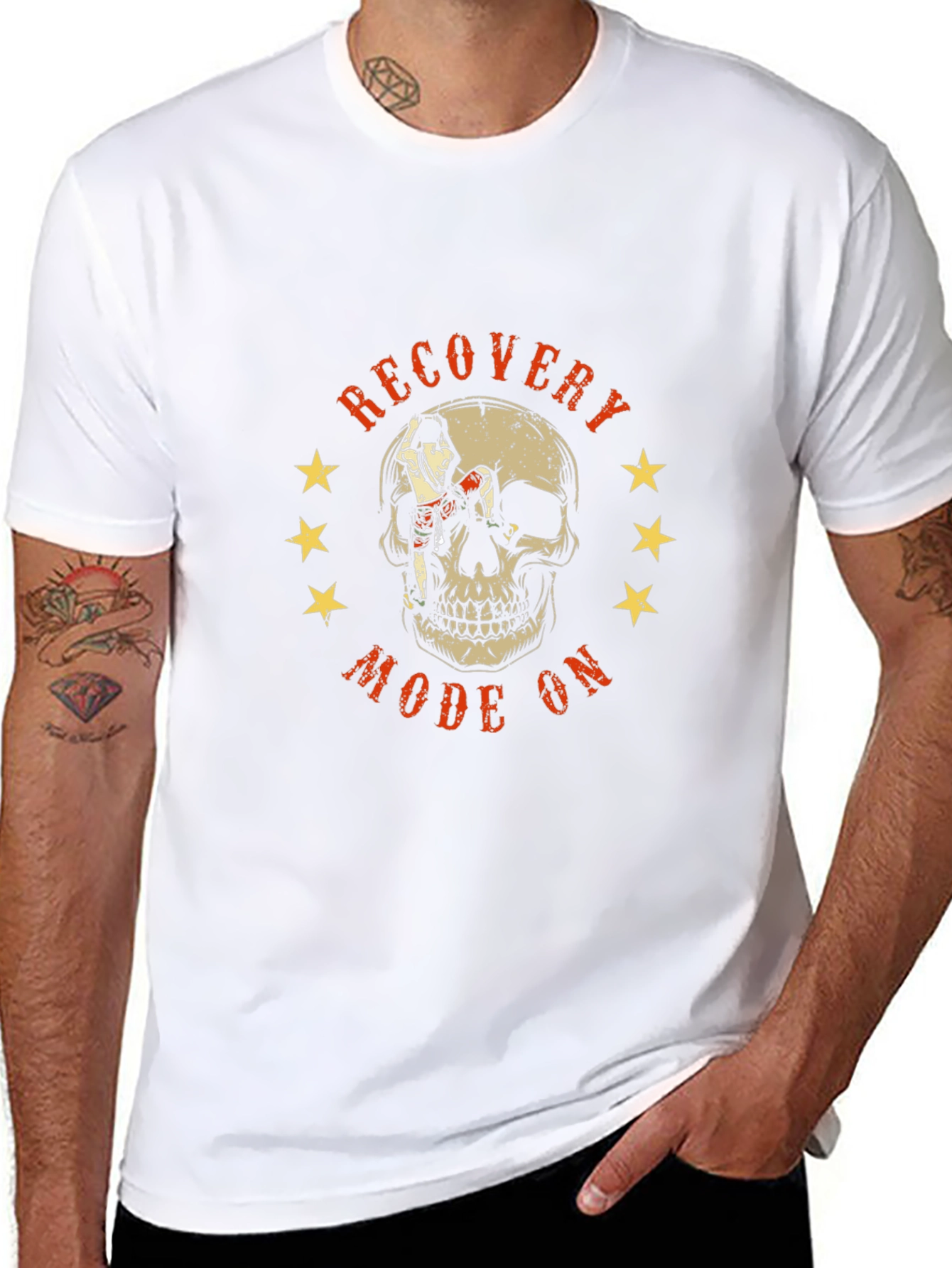Recovery Mode On Skull Graphic T-Shirt