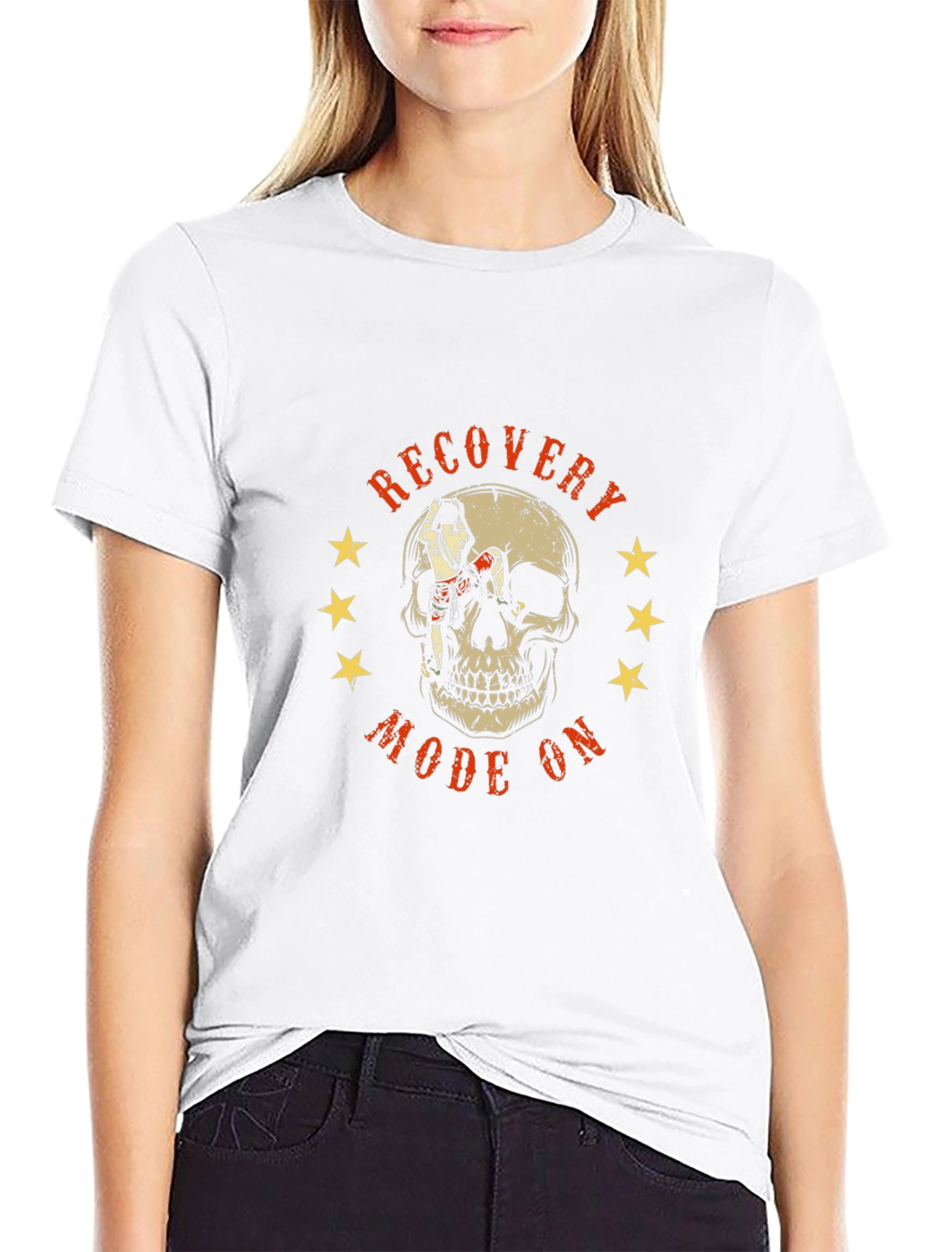 Recovery Mode On Skull Graphic T-Shirt
