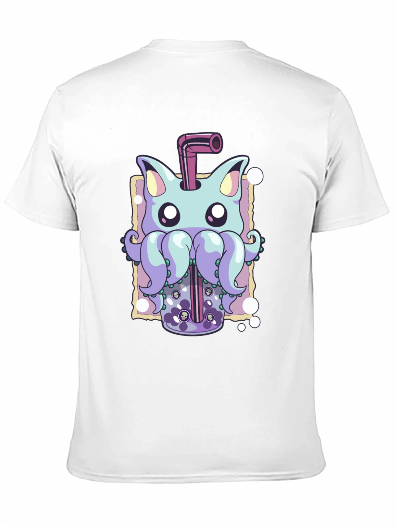 Cat-Octopus Bubble Tea Graphic Tee - Unique Design