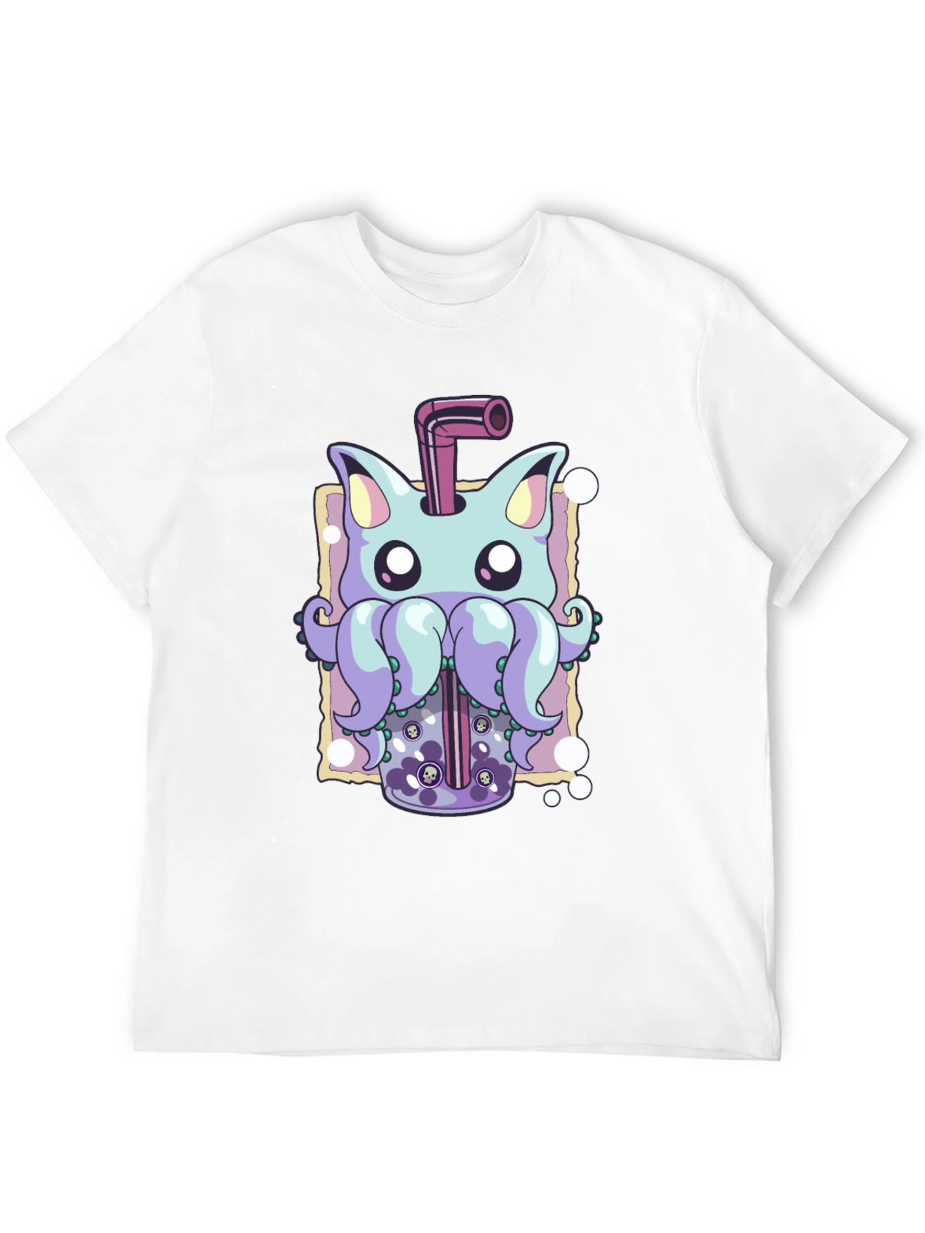 Cat-Octopus Bubble Tea Graphic Tee - Unique Design