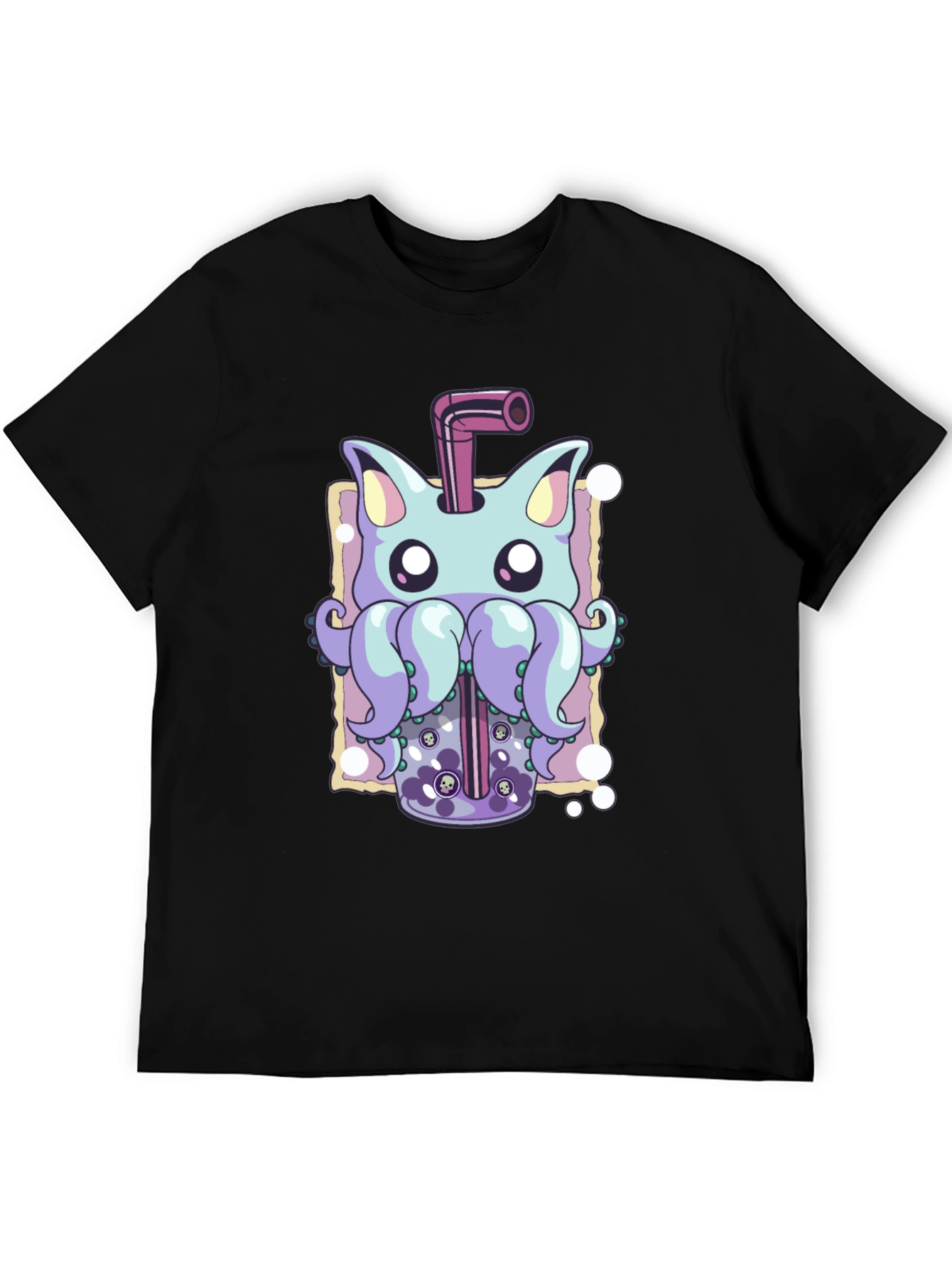 Cat-Octopus Bubble Tea Graphic Tee - Unique Design