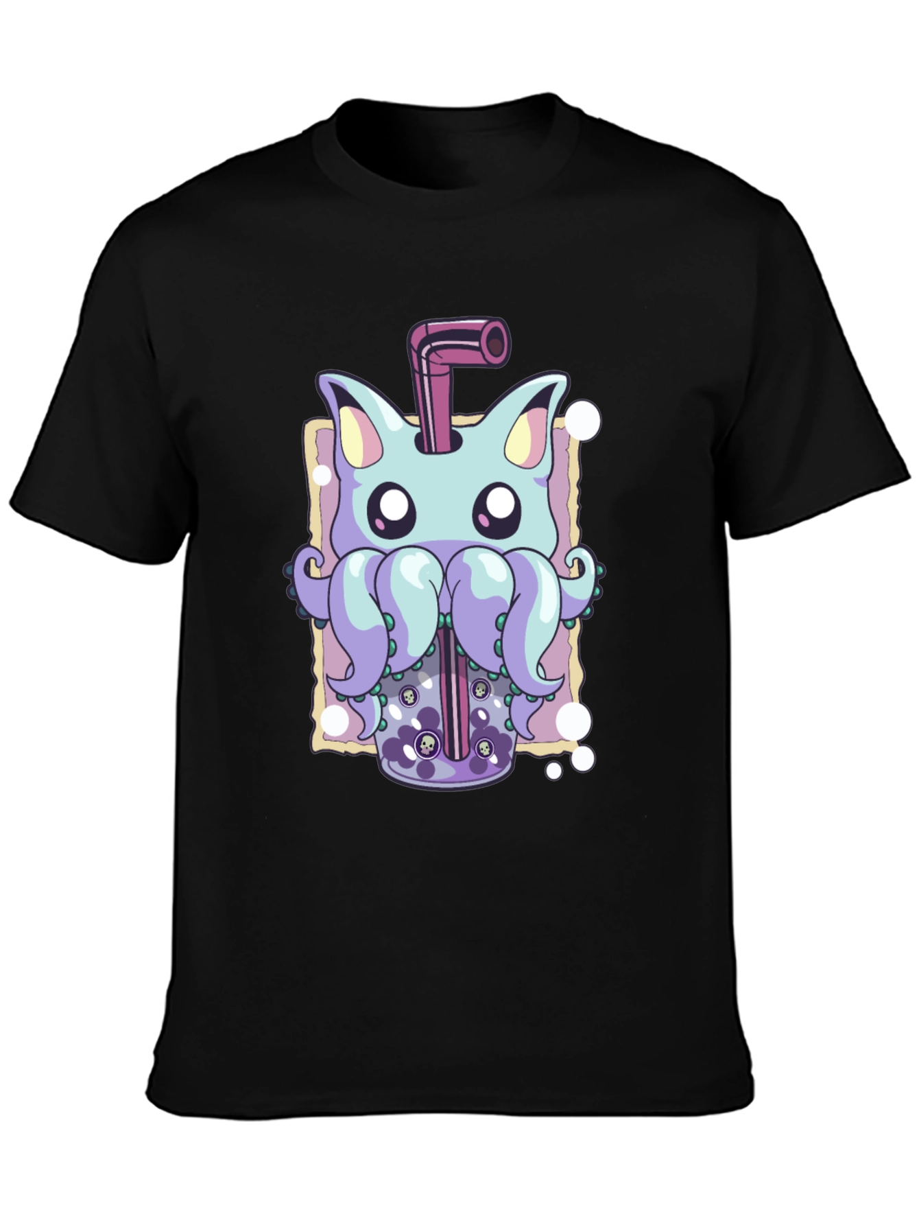 Cat-Octopus Bubble Tea Graphic Tee - Unique Design