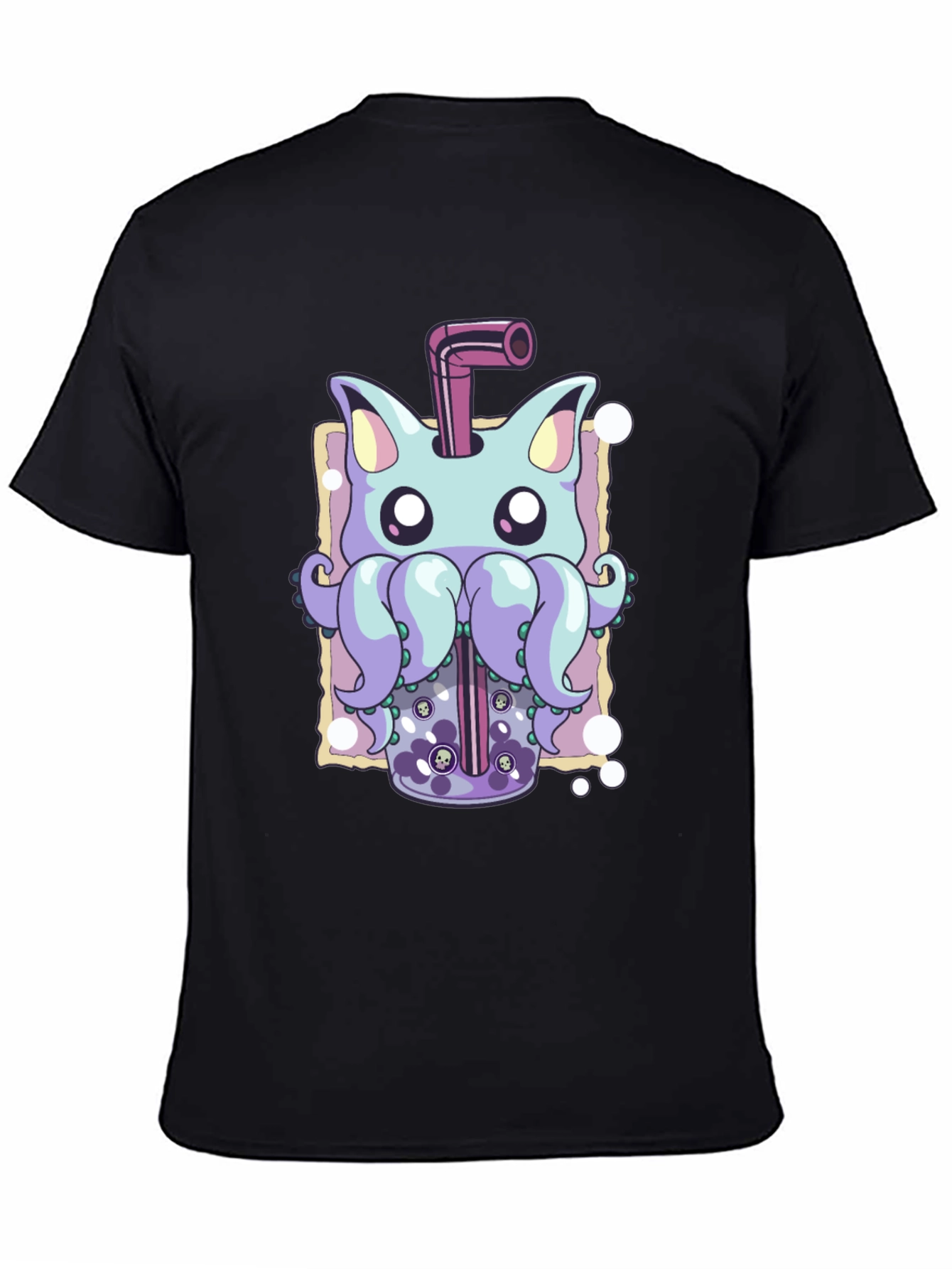 Cat-Octopus Bubble Tea Graphic Tee - Unique Design