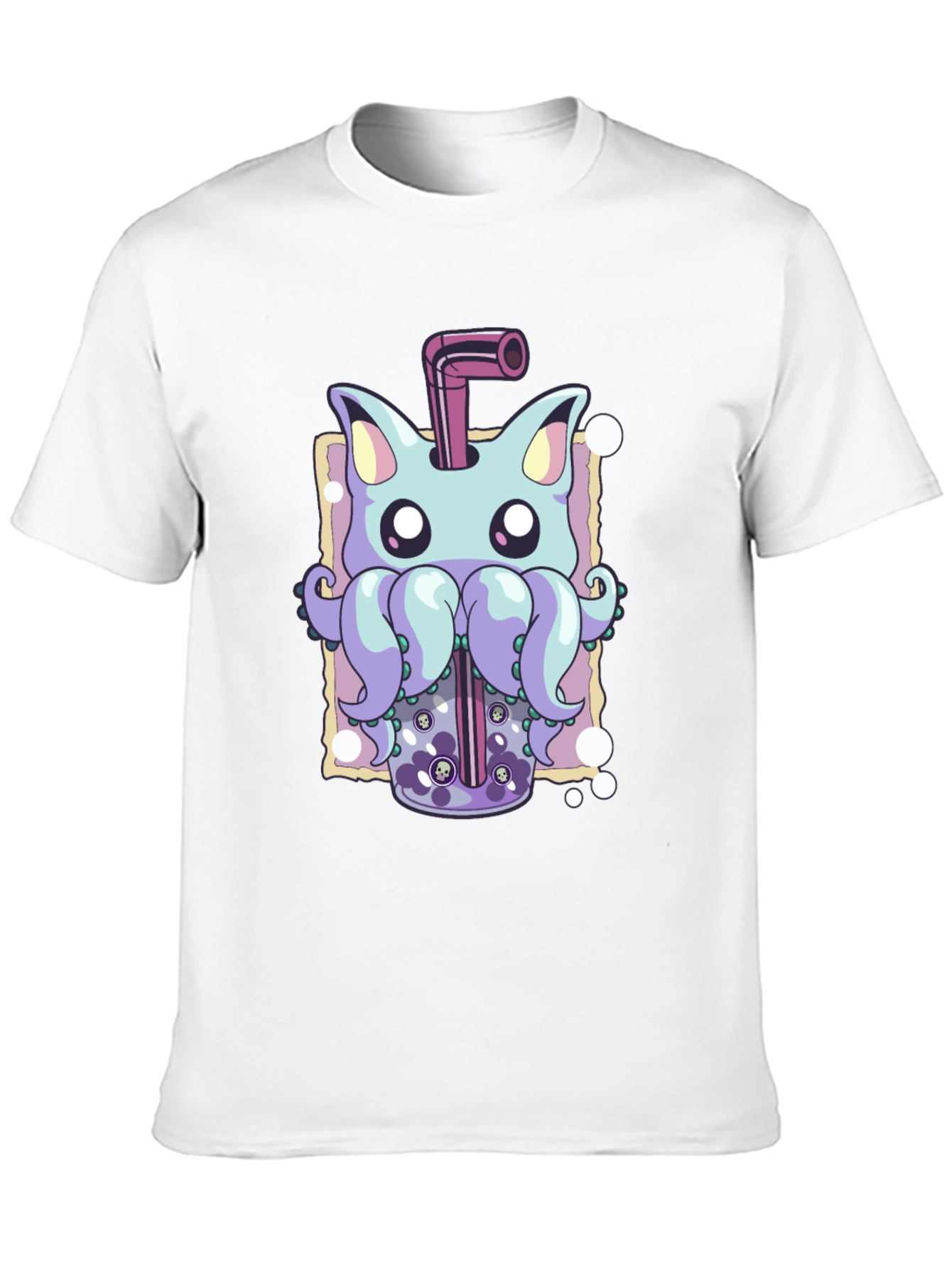 Cat-Octopus Bubble Tea Graphic Tee - Unique Design