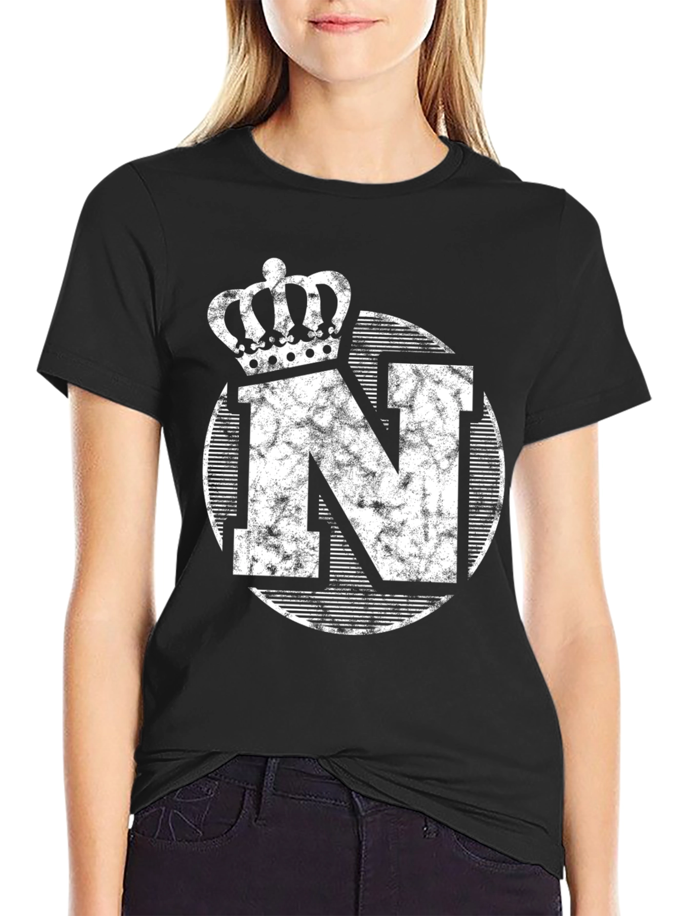 Crown N Graphic Black T-Shirt